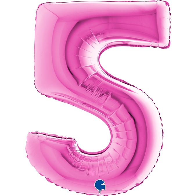 Folienballon Zahl 5 Pink 100cm Folienballon Zahl 5 Pink 100cm