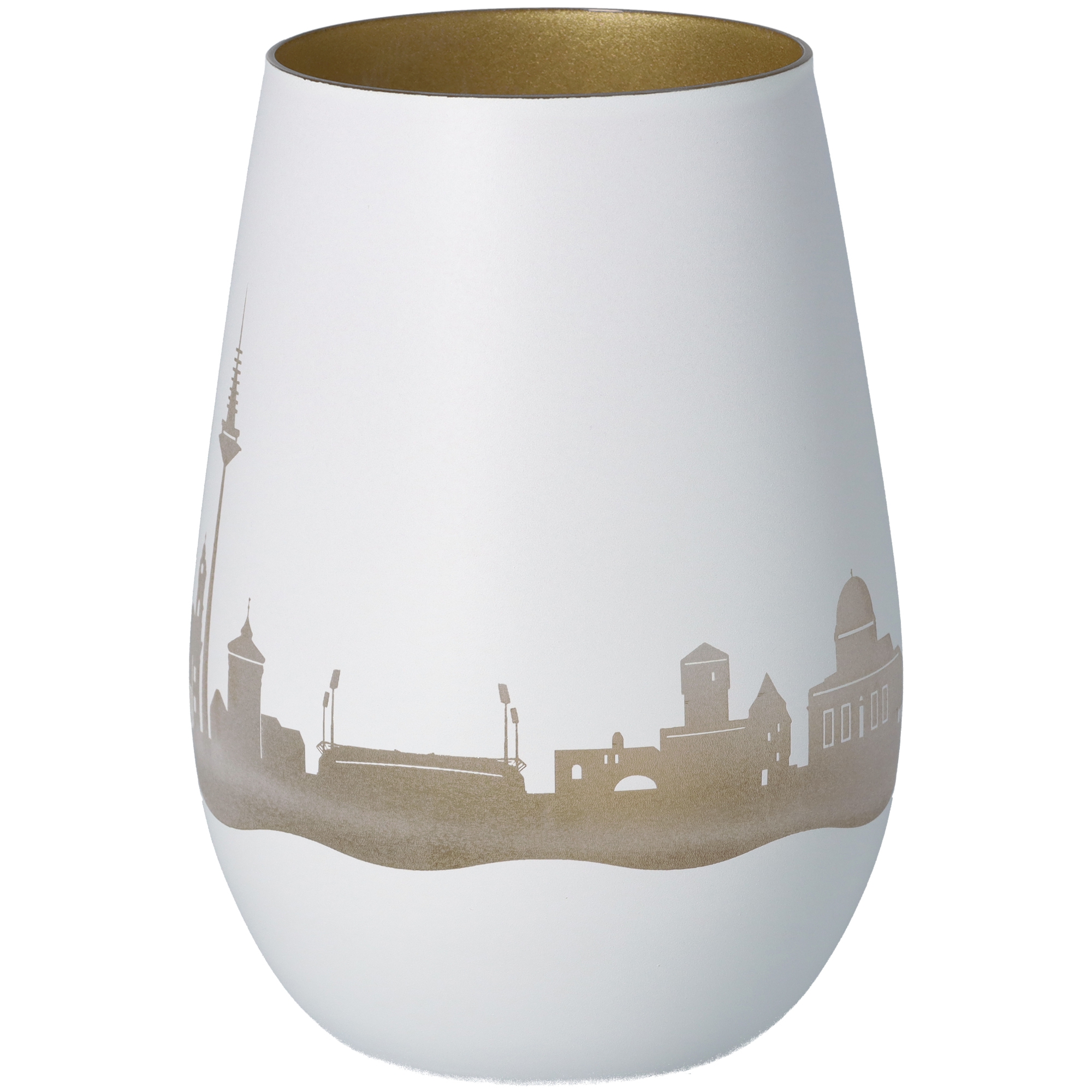 Windlicht Skyline Nürnberg Weiß/Gold Windlicht Skyline Nürnberg Weiß/Gold