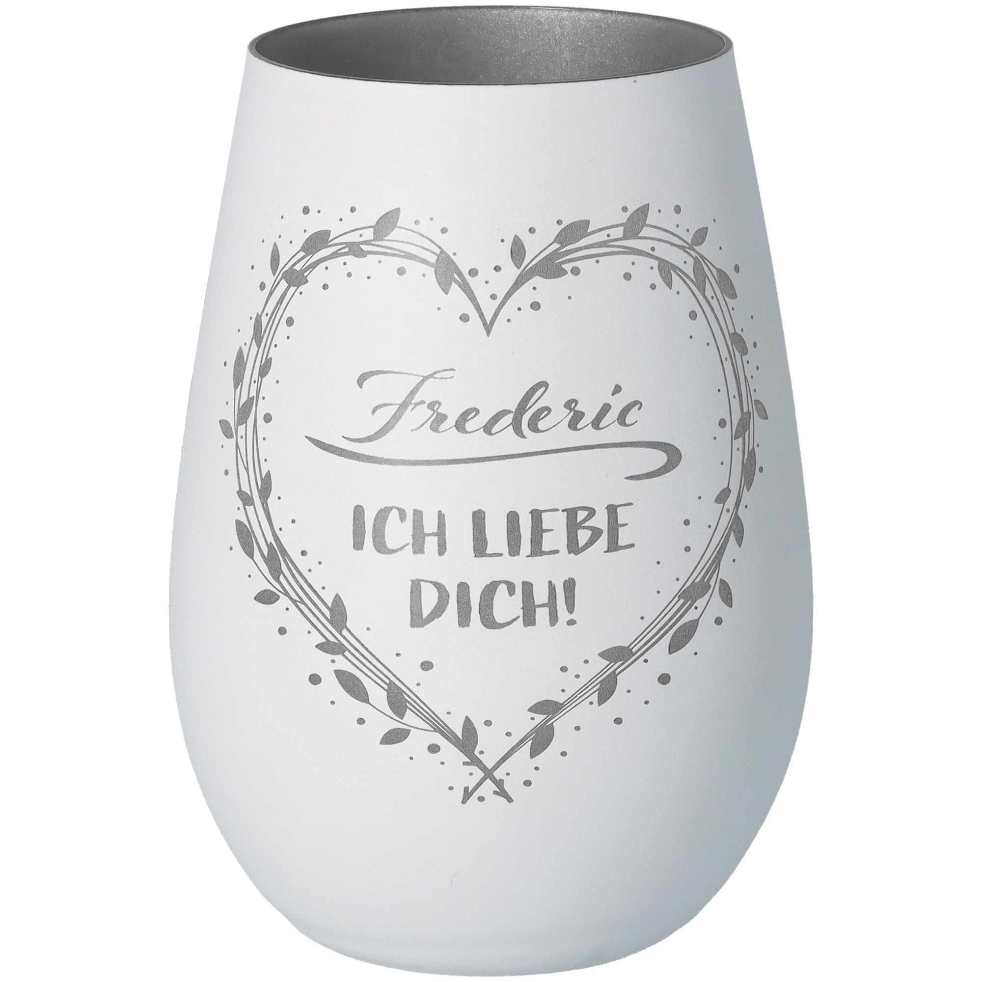Windlicht Ich liebe dich "Name" Weiß/Silber Windlicht Ich liebe dich "Name" Weiß/Silber
