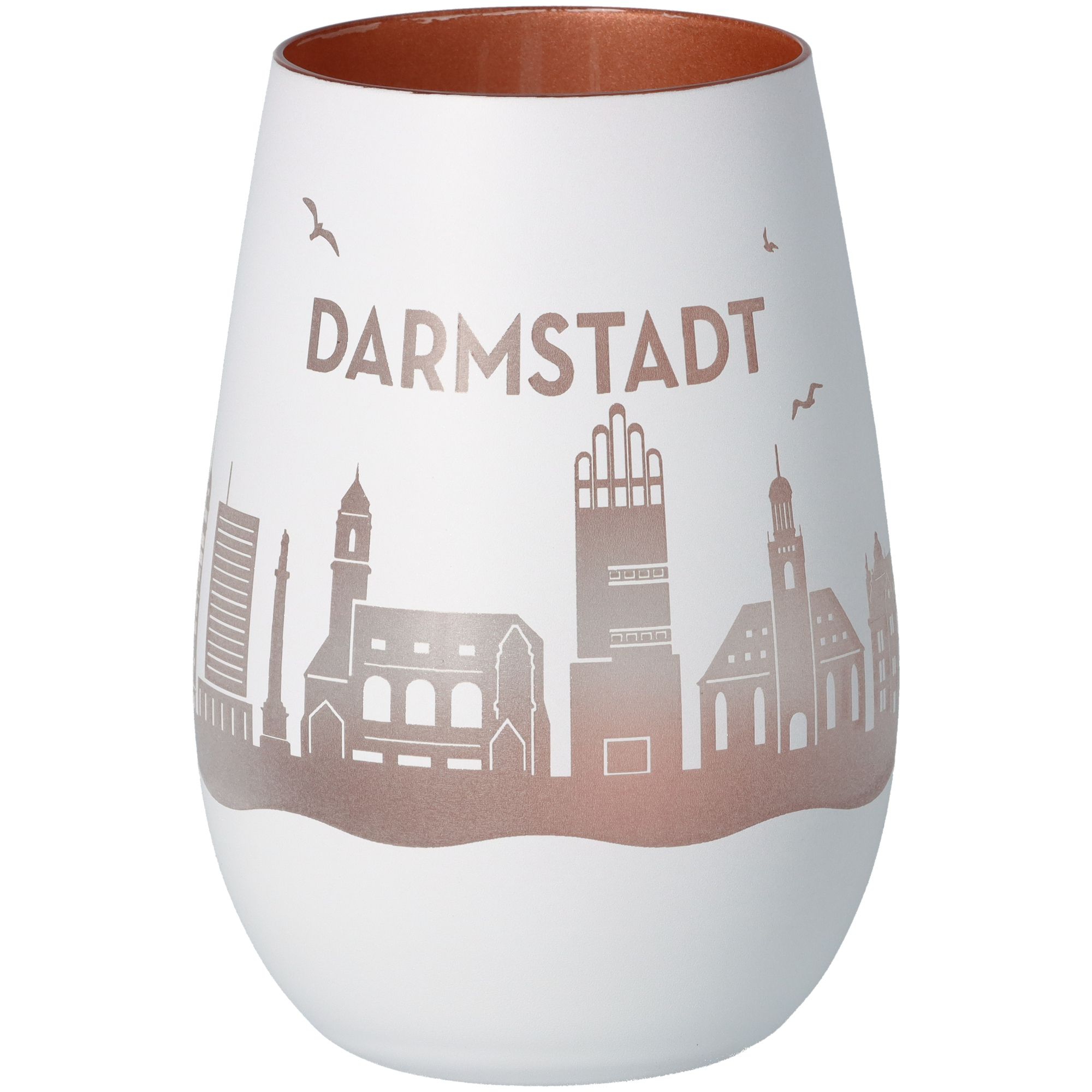 Windlicht Skyline Darmstadt Weiß/Bronze Windlicht Skyline Darmstadt Weiß/Bronze