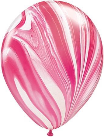 Qualatex Latexballon Super Agate Red & White Ø 30cm