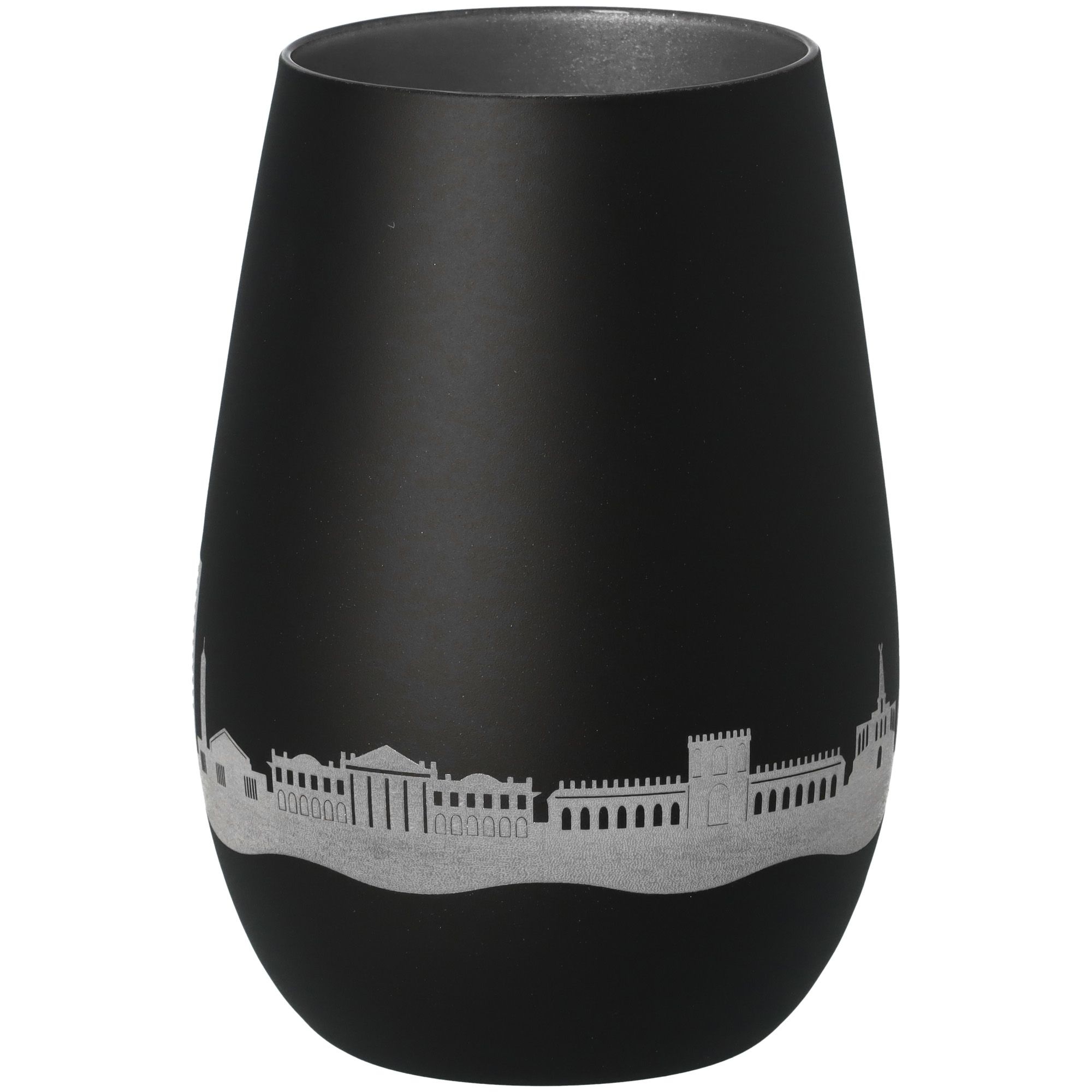Windlicht Skyline Kassel Schwarz/Silber Krug, Töpferei, Vase
