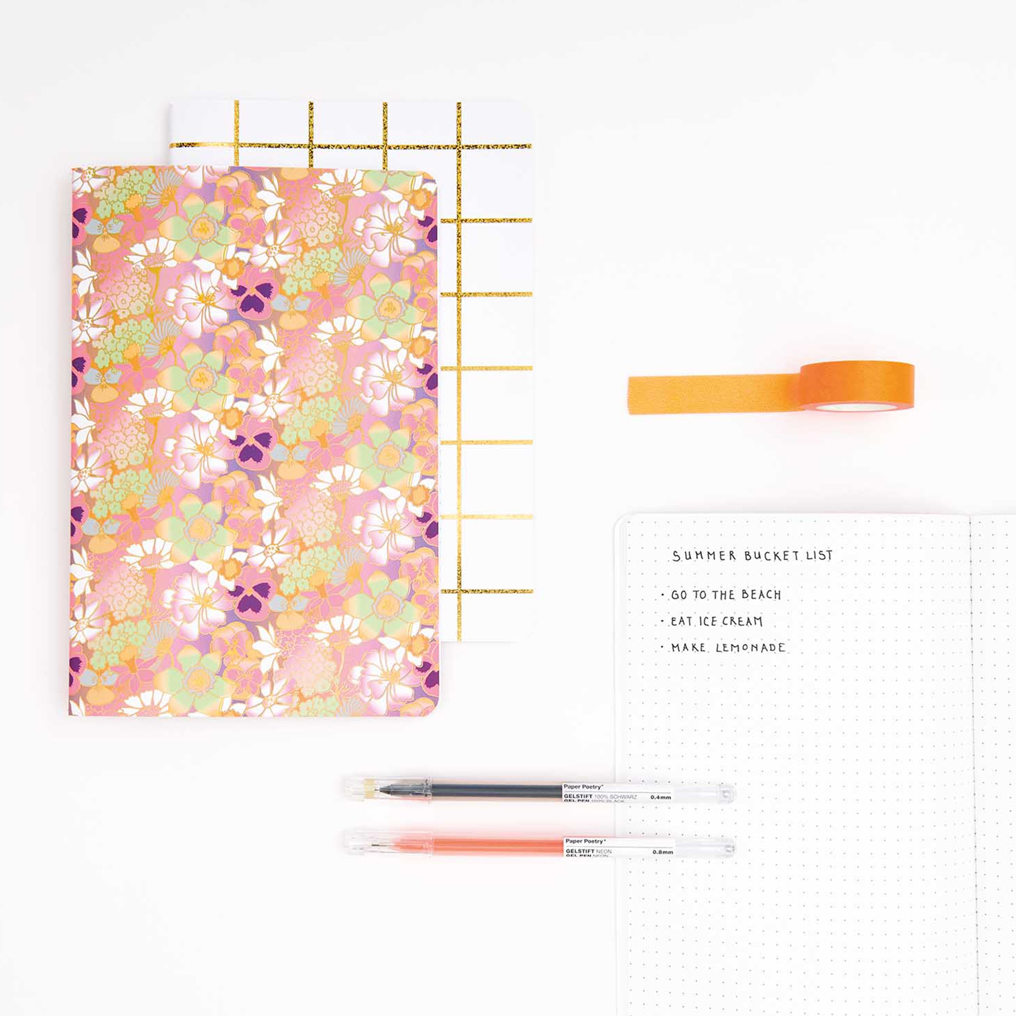 2 Notizhefte DIN A5 Karriert/Stiefmütterchen 2 Notizhefte DIN A5 Karriert/Stiefmütterchen