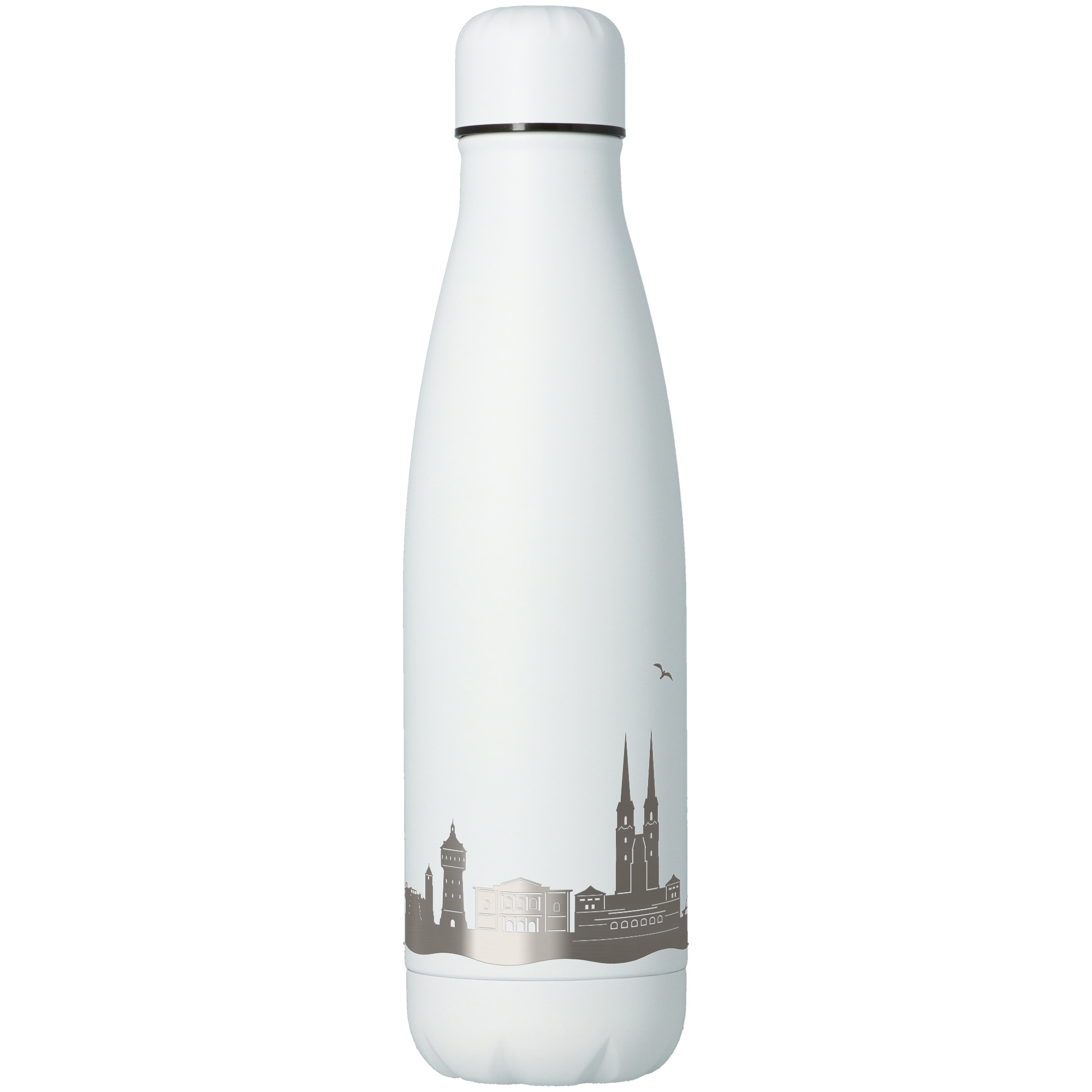 Trinkflasche Skyline Halle Weiß 500ml Flasche, Wasserflasche