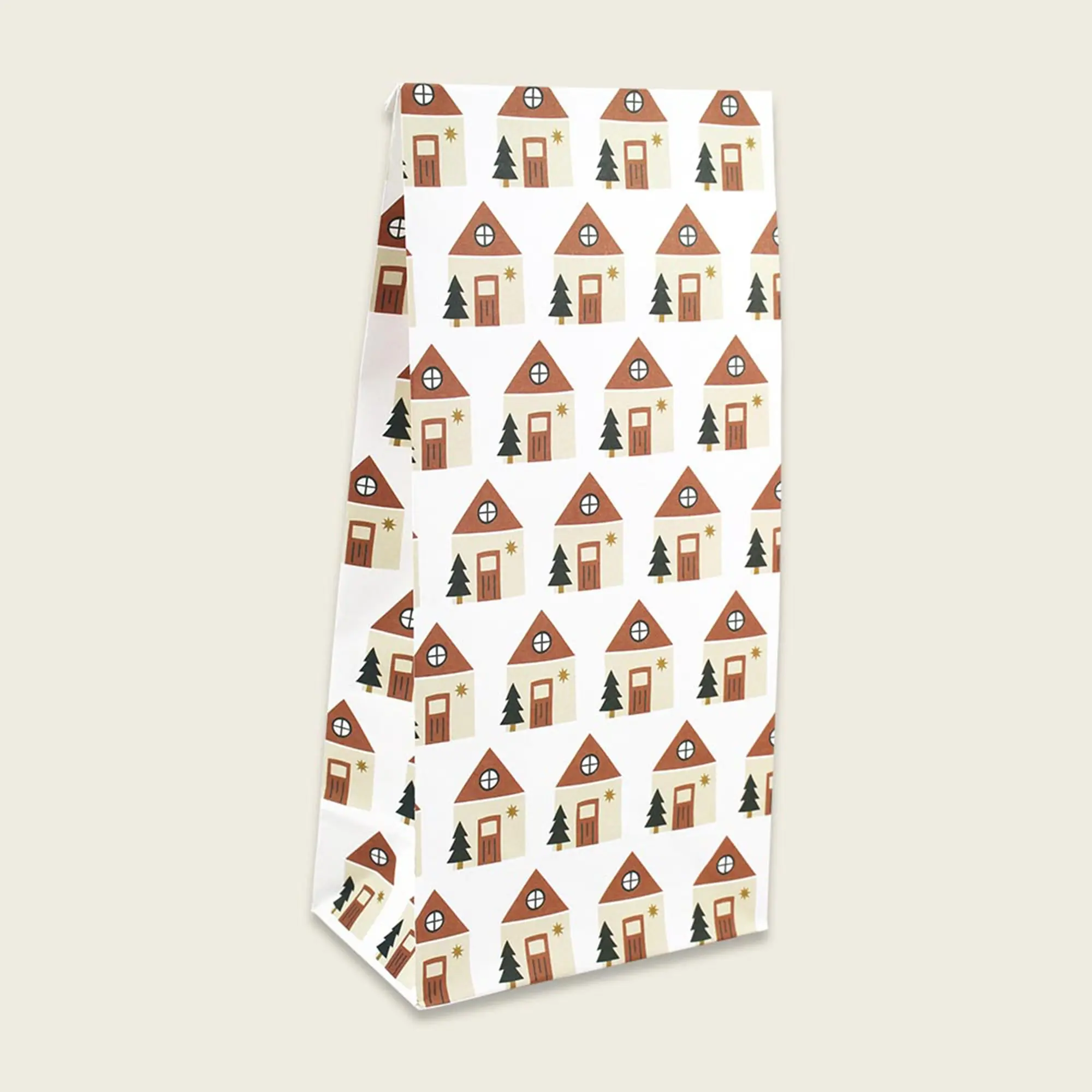 Geschenkpapiertüte Weihnachten "Häuser" 27 cm