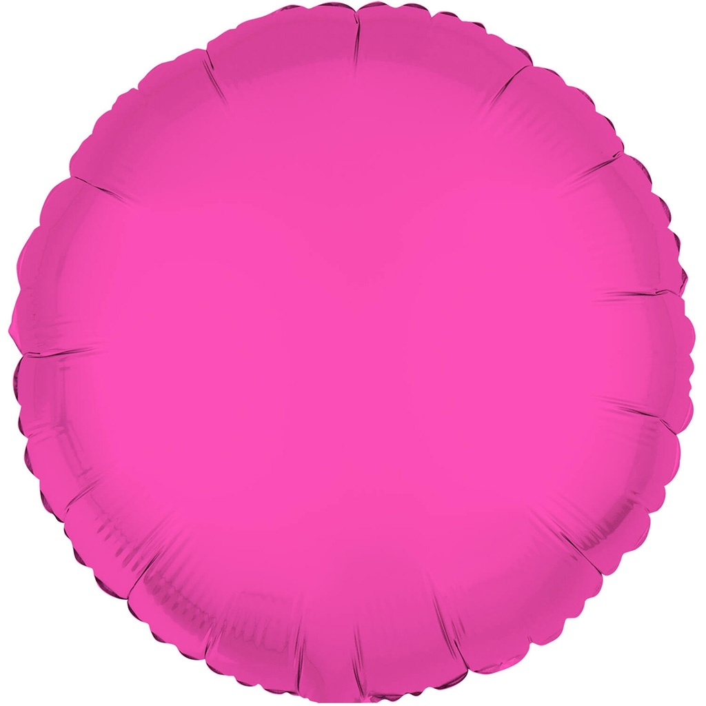 Folienballon Rund Neon Pink 45cm