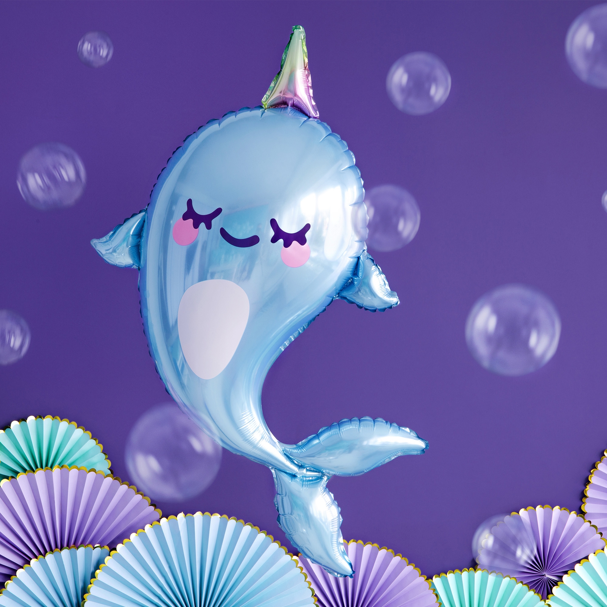 560f09648bd8b32bd0234c02804f70b119fadbd3 Folienballon "Narwal" 85 cm