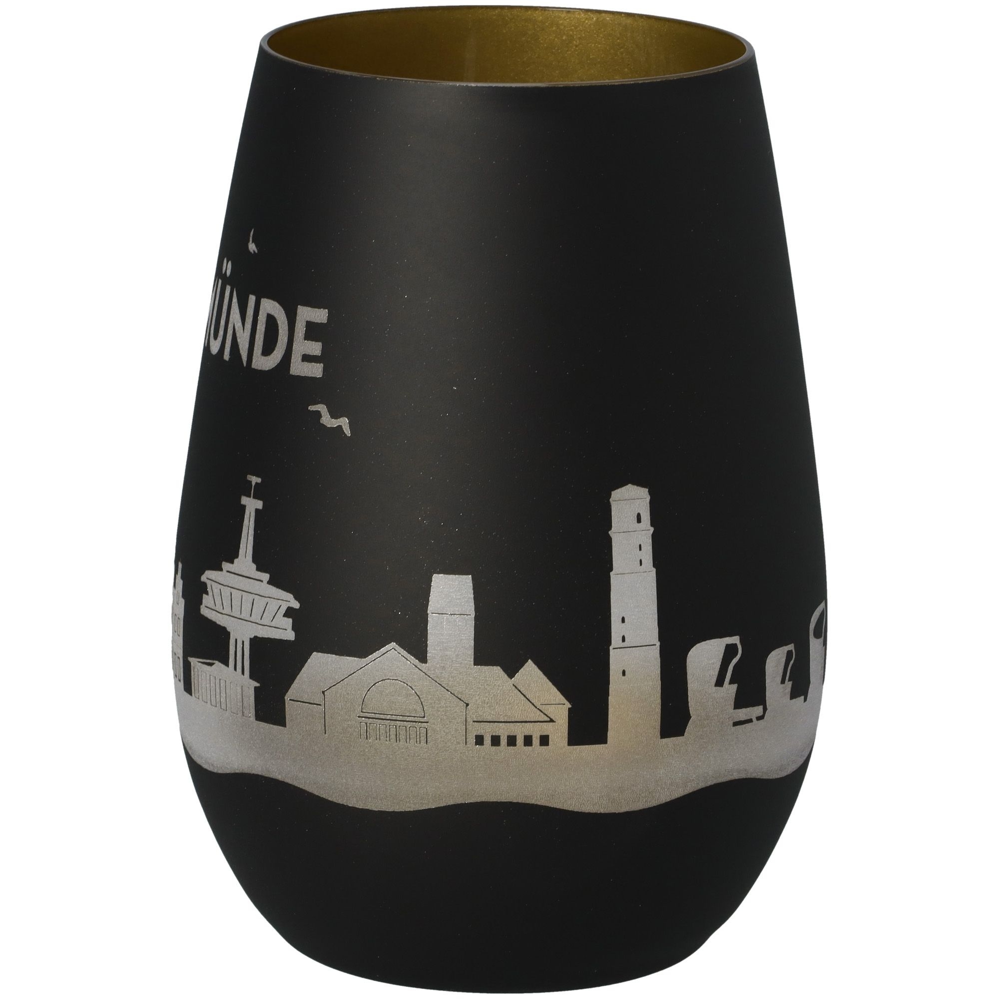 Windlicht Skyline Travemünde Schwarz/Gold Windlicht Skyline Travemünde Schwarz/Gold