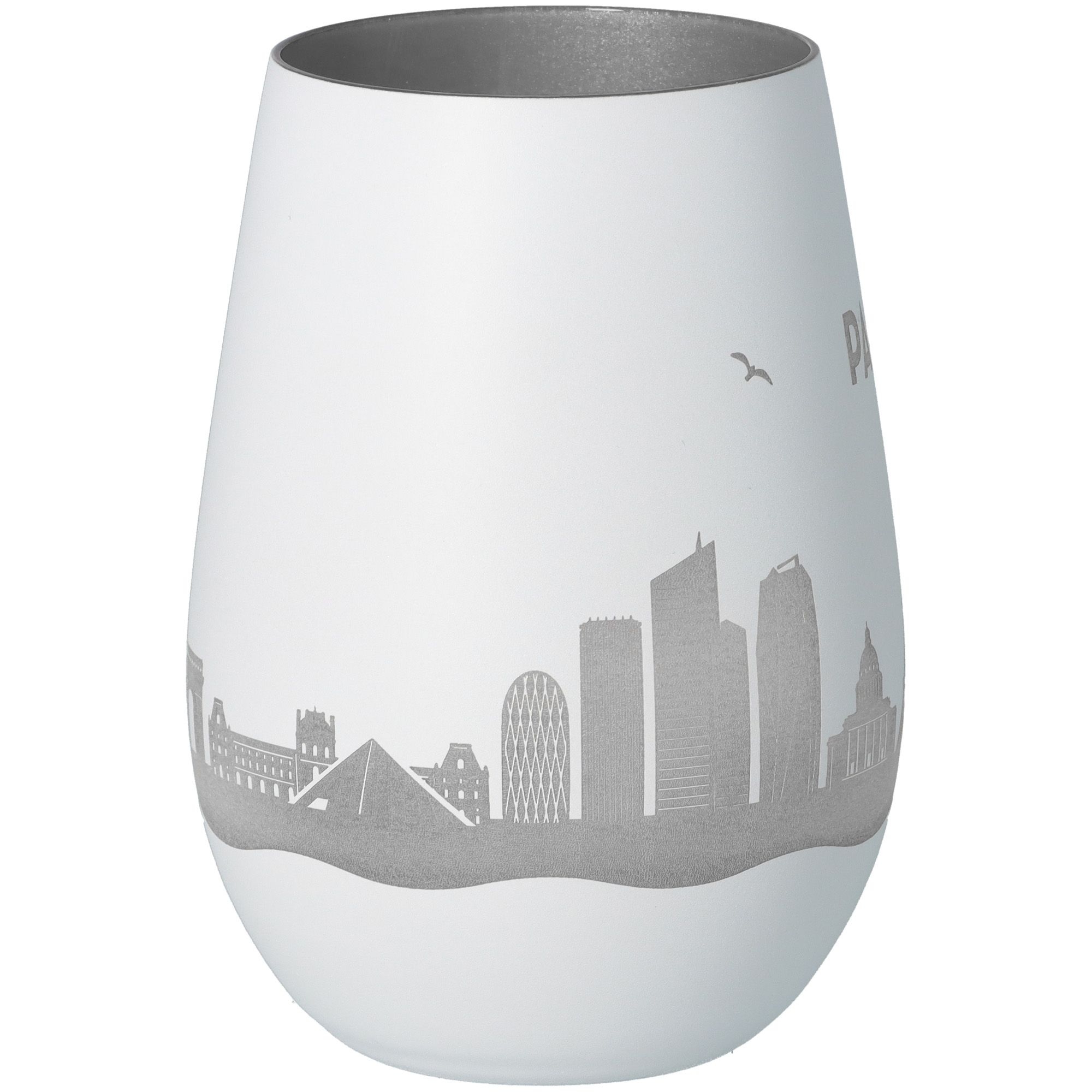 Windlicht Skyline Paris Weiß/Silber Töpferei, Krug, Vase, Kunst, Porzellan