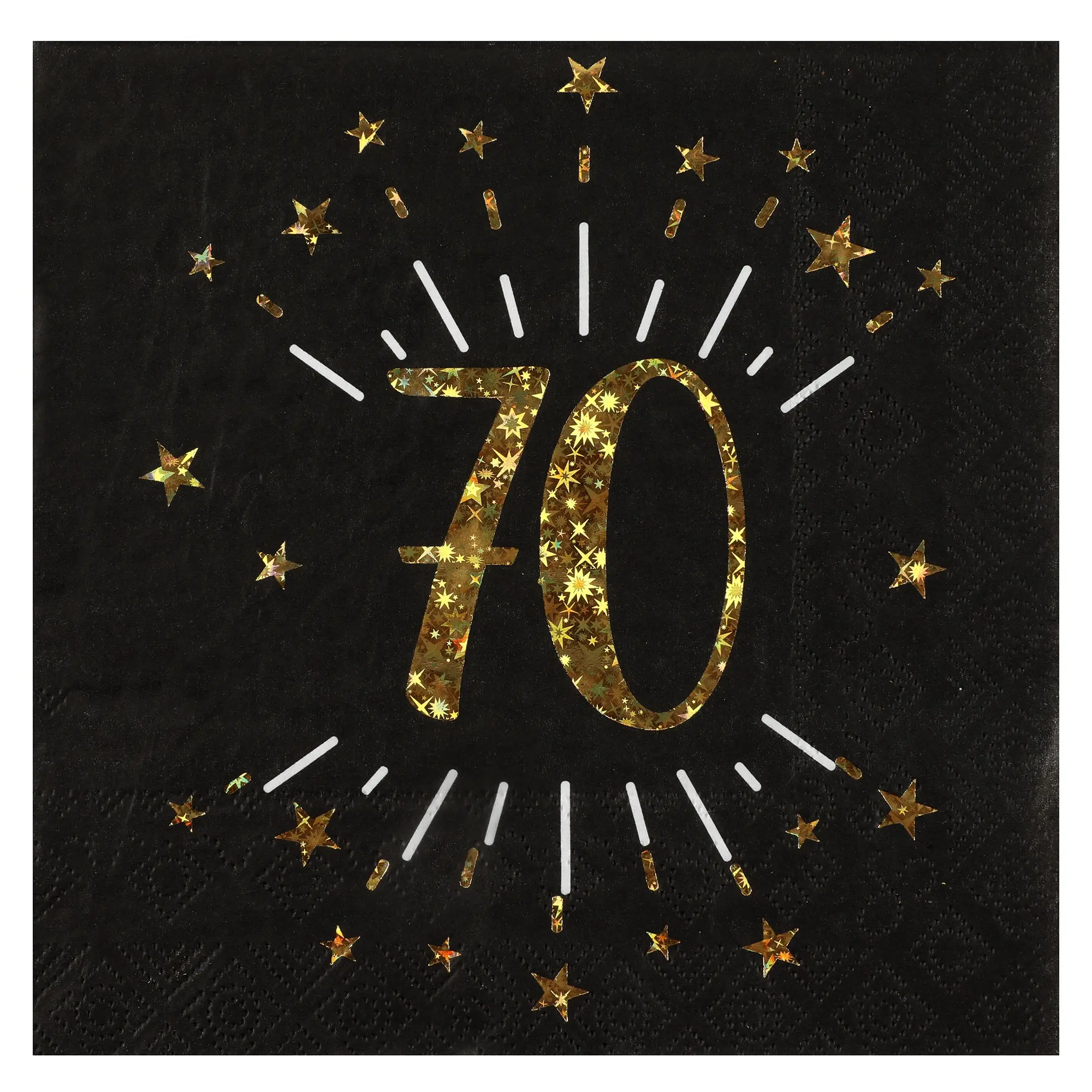 10 Servietten "70. Geburtstag" Schwarz/Gold