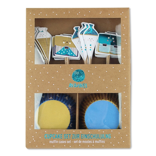 Einschulung - Cupcake-Set, 48-teilig