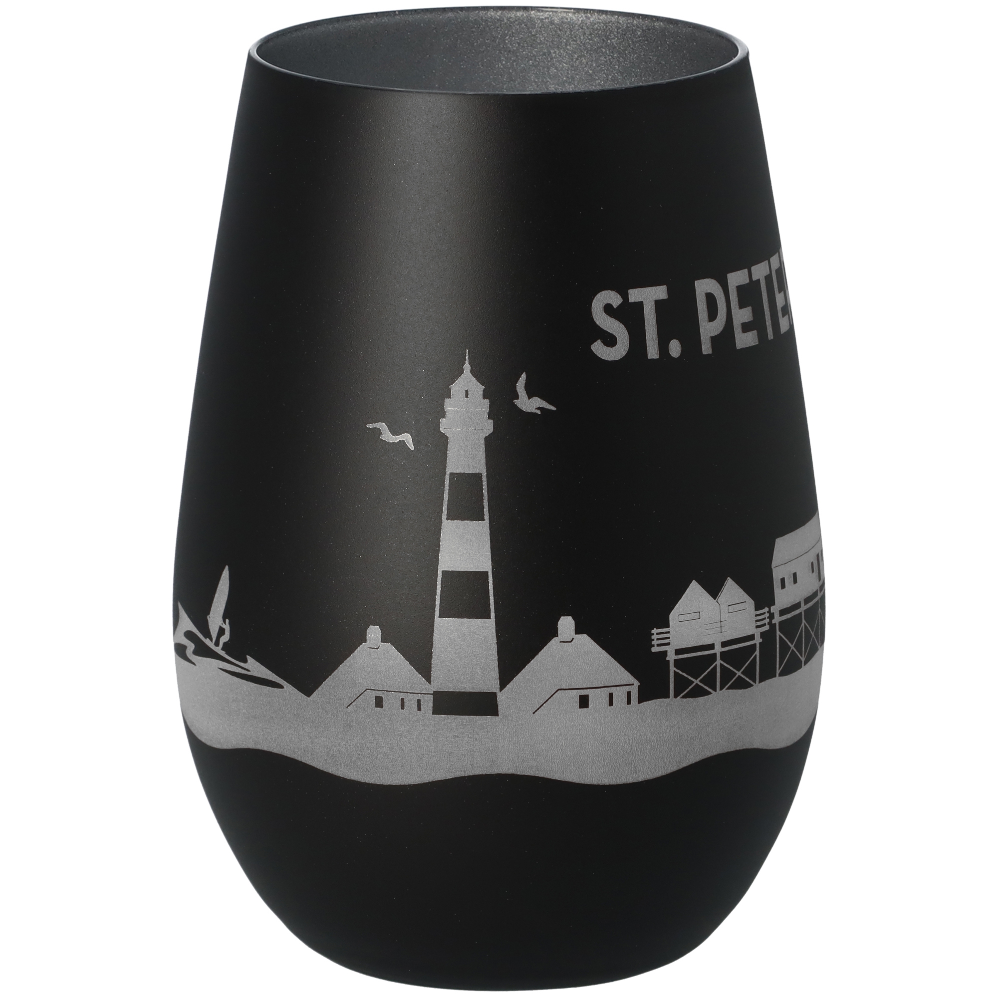 Windlicht Skyline St. Peter-Ording Schwarz/Silber Windlicht Skyline St. Peter-Ording Schwarz/Silber