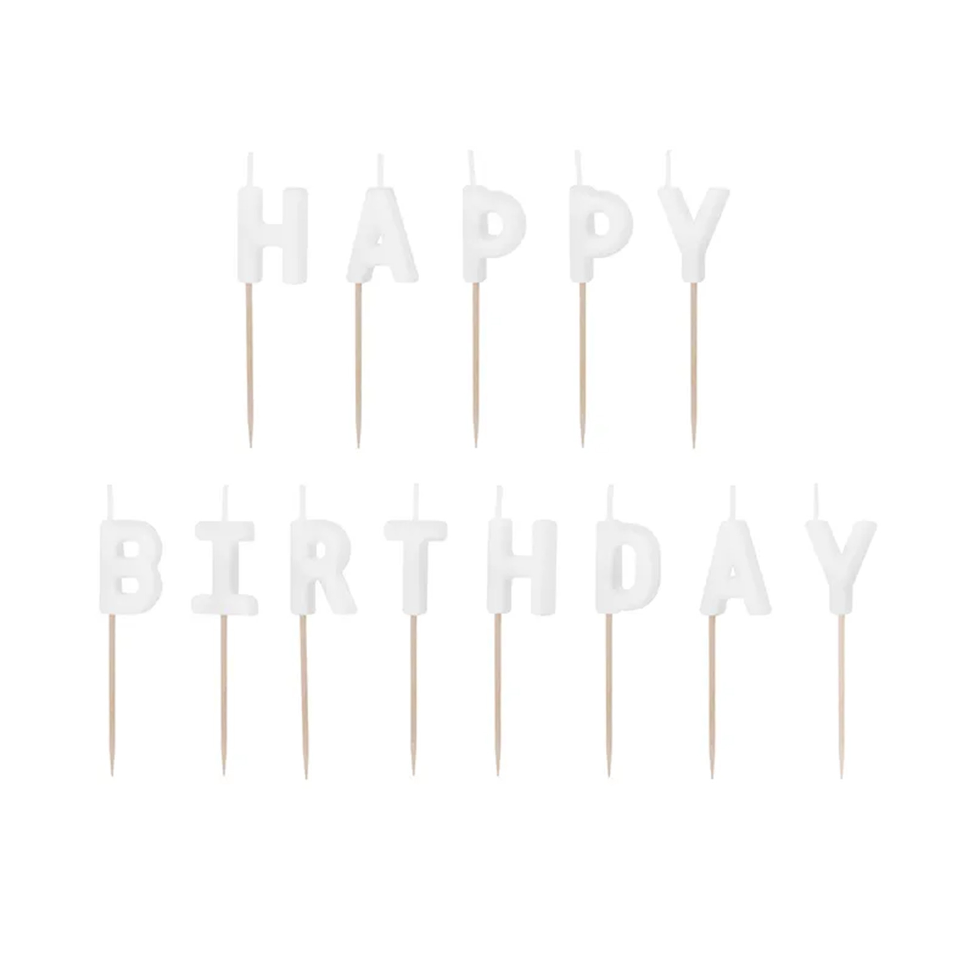 Geburstagskerzen "Happy Birthday" - Weiß Geburstagskerzen "Happy Birthday" - Weiß