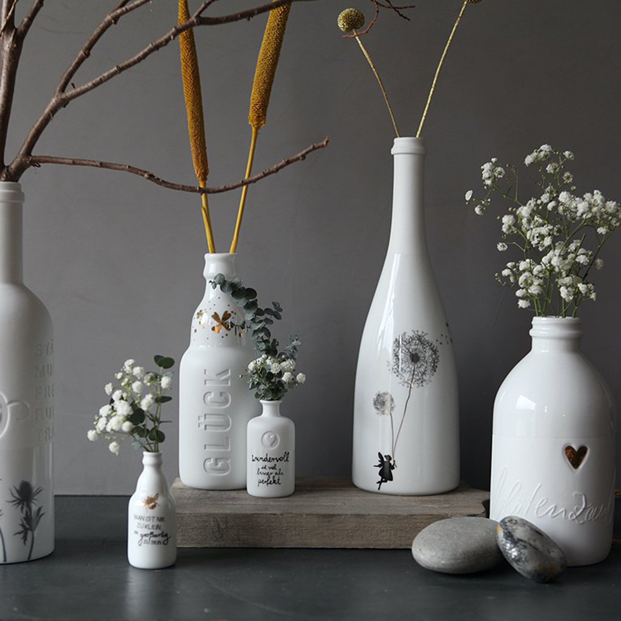 Flaschenvase "GlĂŒck" Flaschenvase "GlĂŒck"