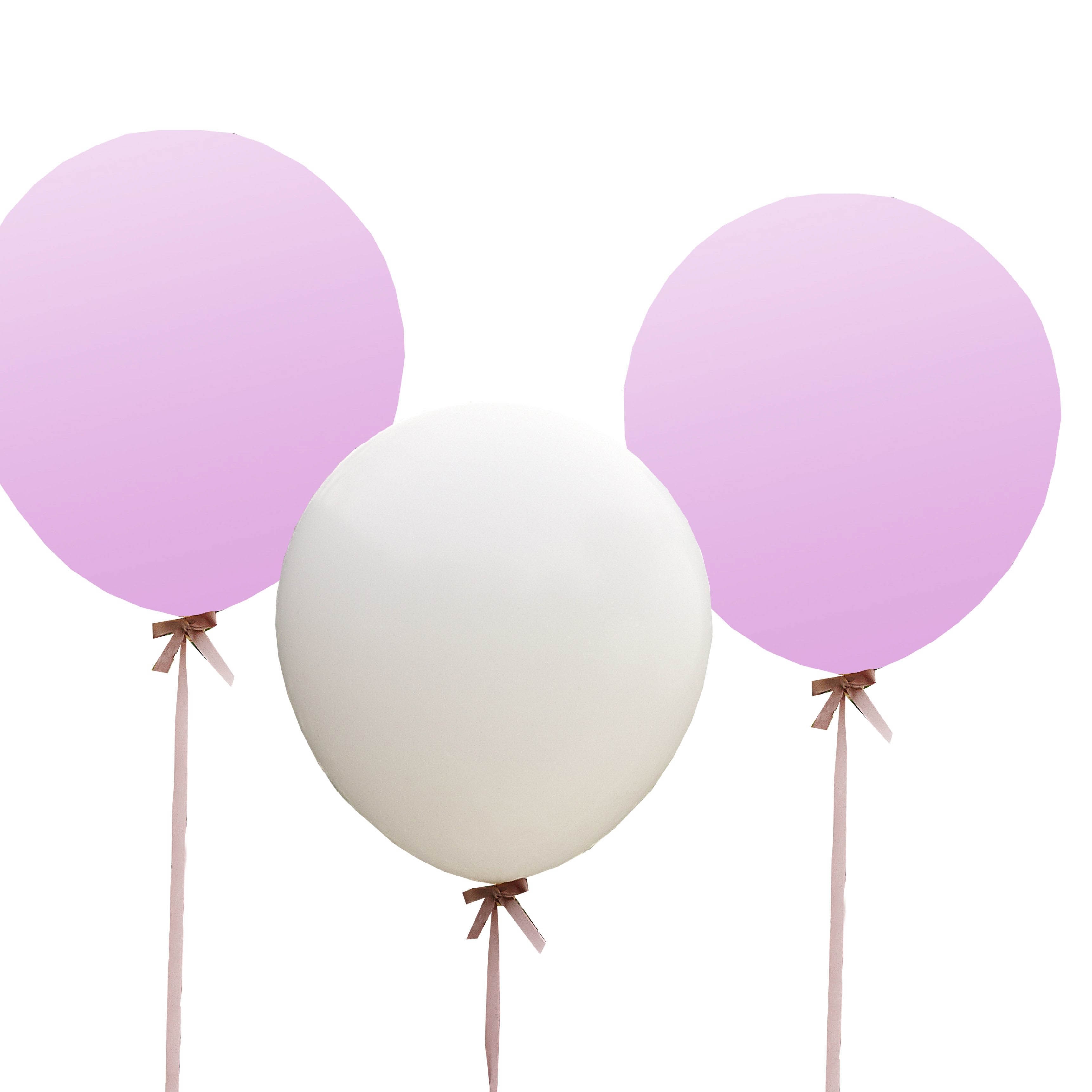 Vintage Affair - 3 Ballons Weiß & Rosa Ø 90cm