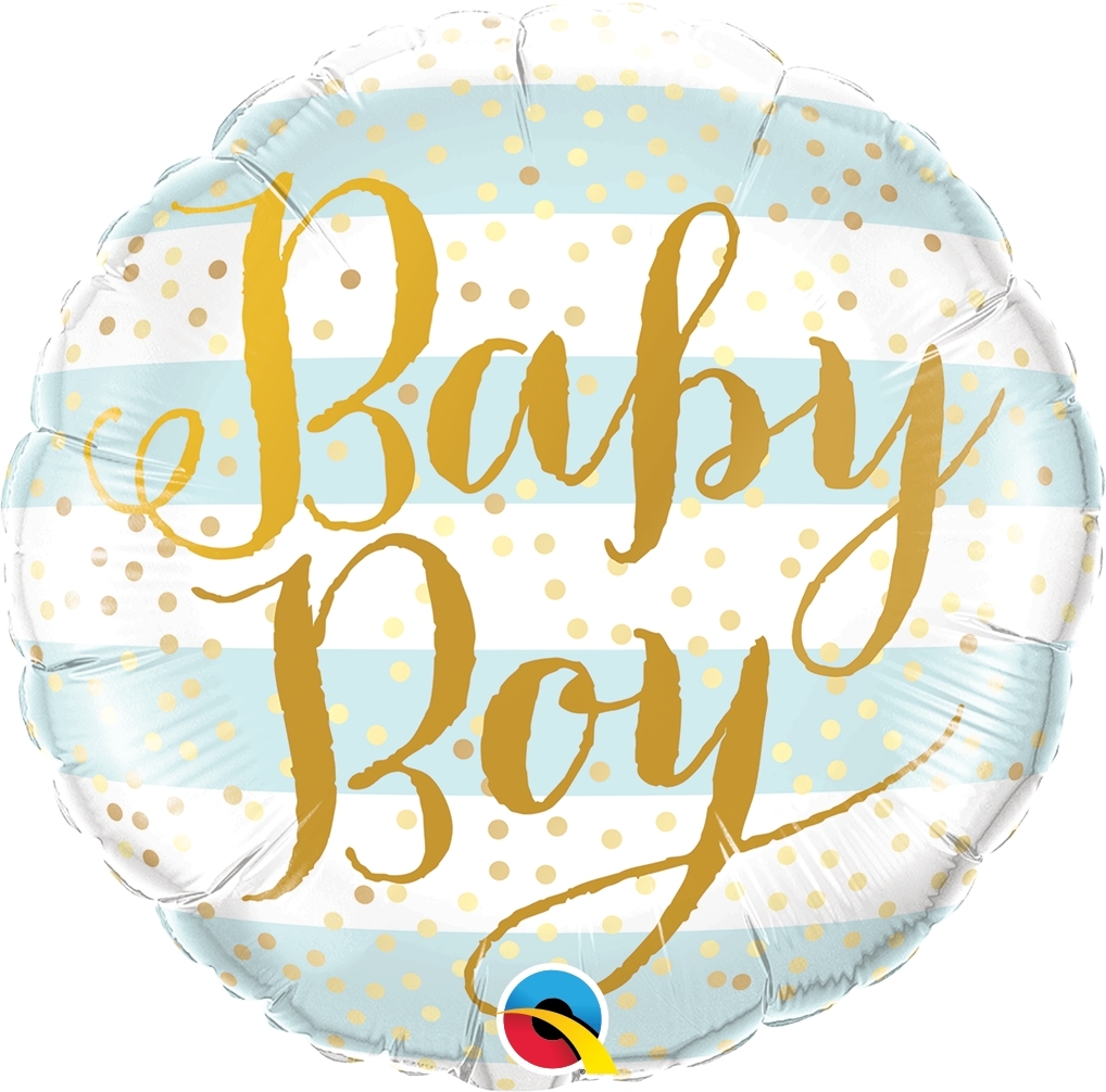 Folienballon zur Geburt "Baby Boy" Script Blau 45cm
