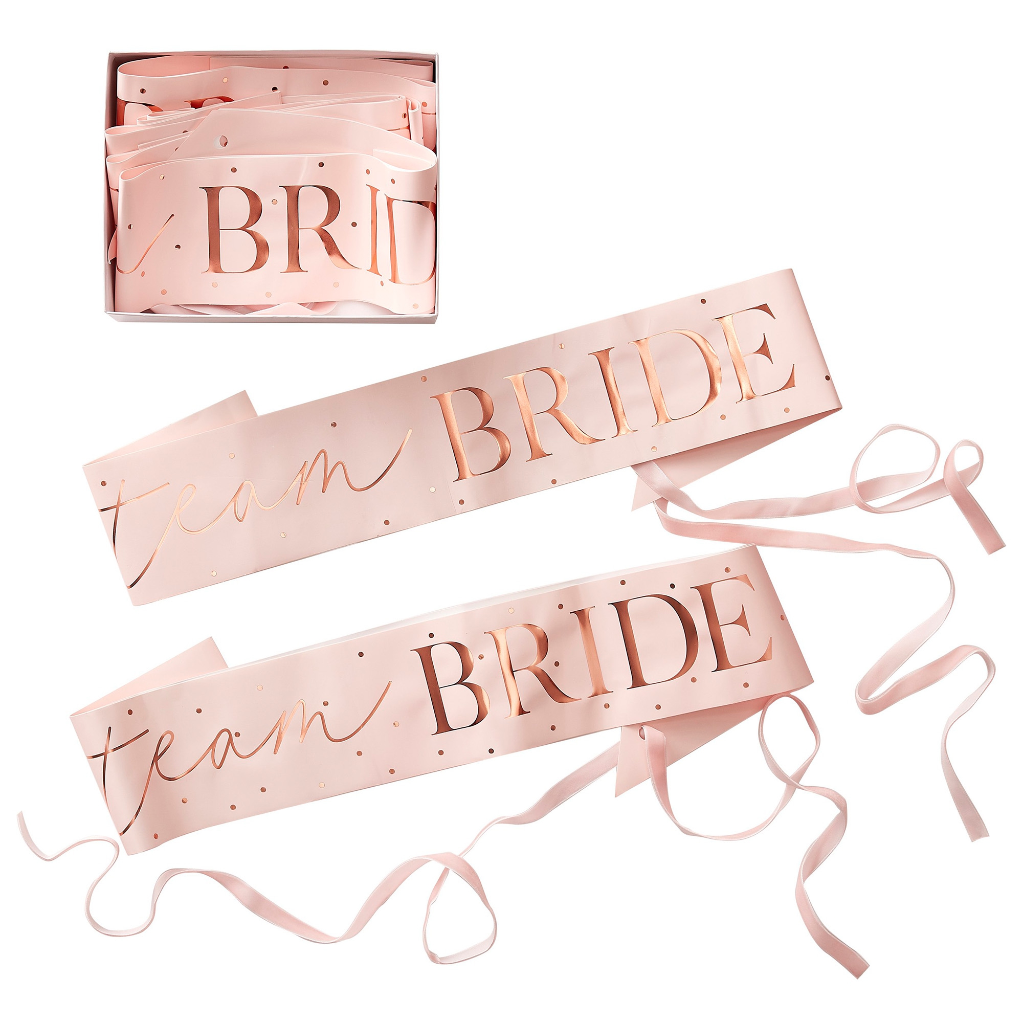 6 Schärpen "Team Bride" Text