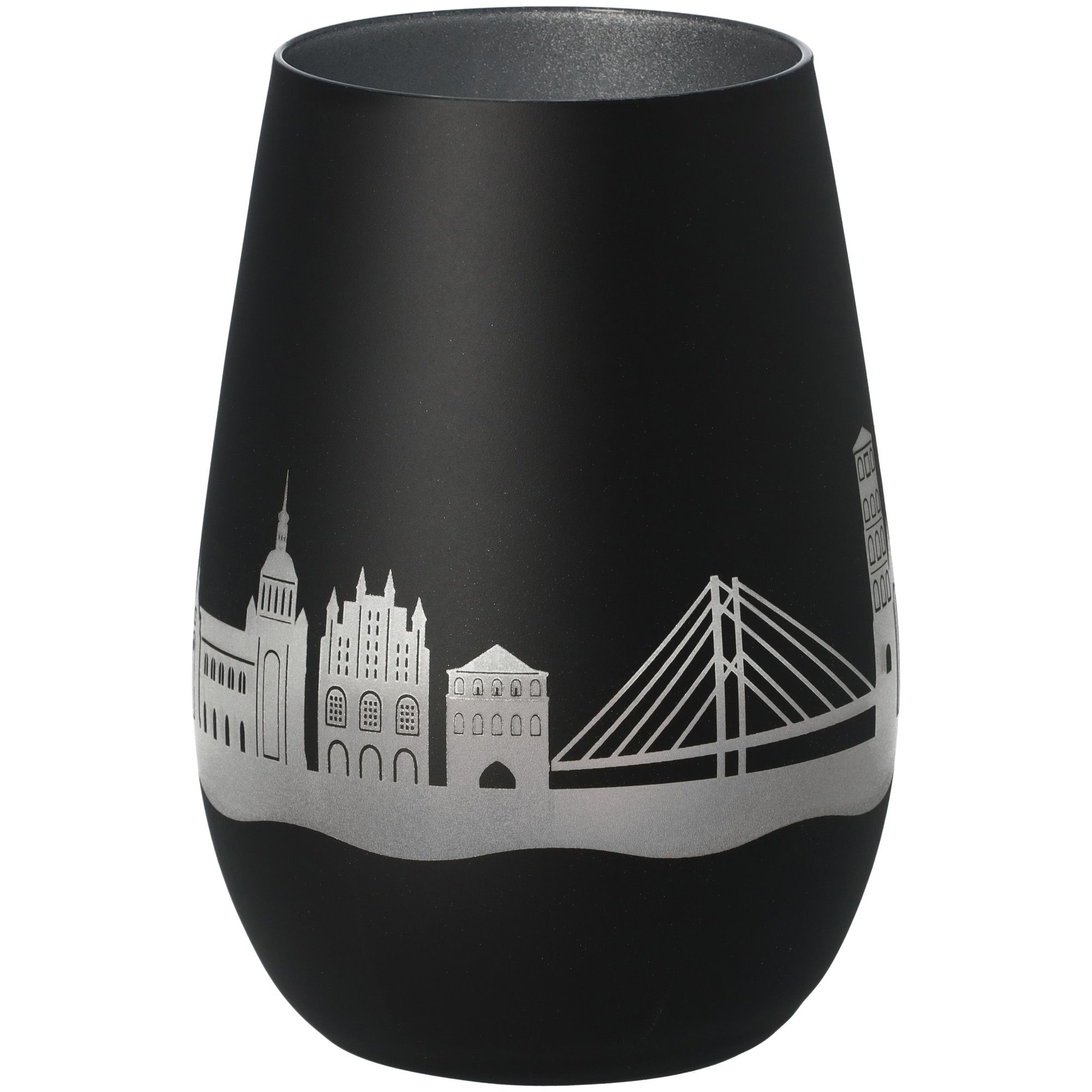 Windlicht Skyline Stralsund Schwarz/Silber Windlicht Skyline Stralsund Schwarz/Silber