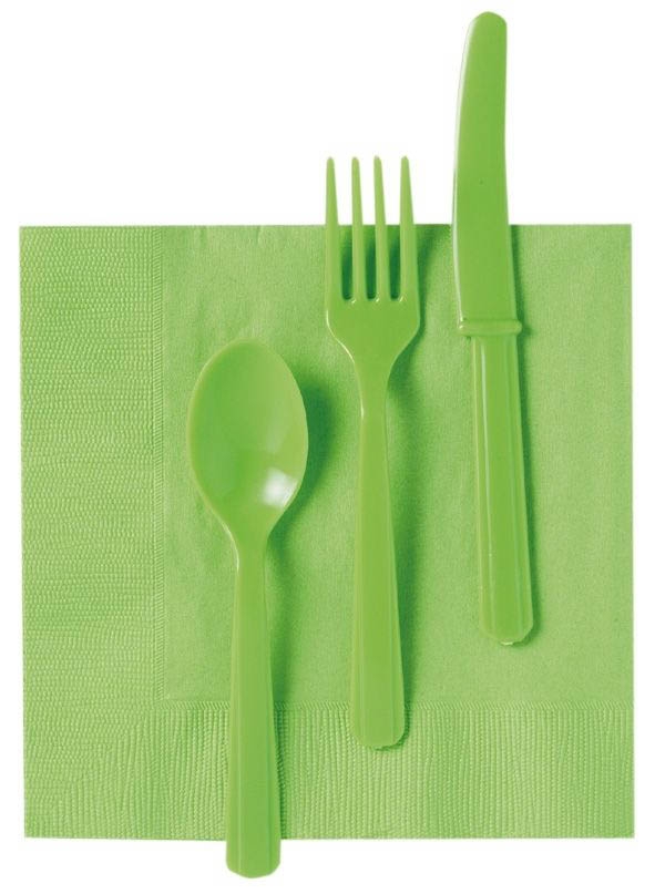 Kiwi Grün - 10 Plastikmesser Kiwi Grün - 10 Plastikmesser