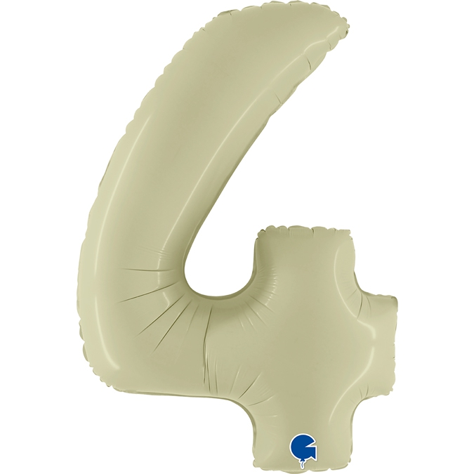 Folienballon Zahl 4 Satin Olivgrün 100cm Folienballon Zahl 4 Satin Olivgrün 100cm