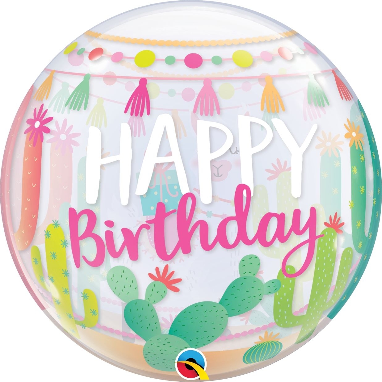 Bubble Ballon "Happy Birthday" Lama 56cm