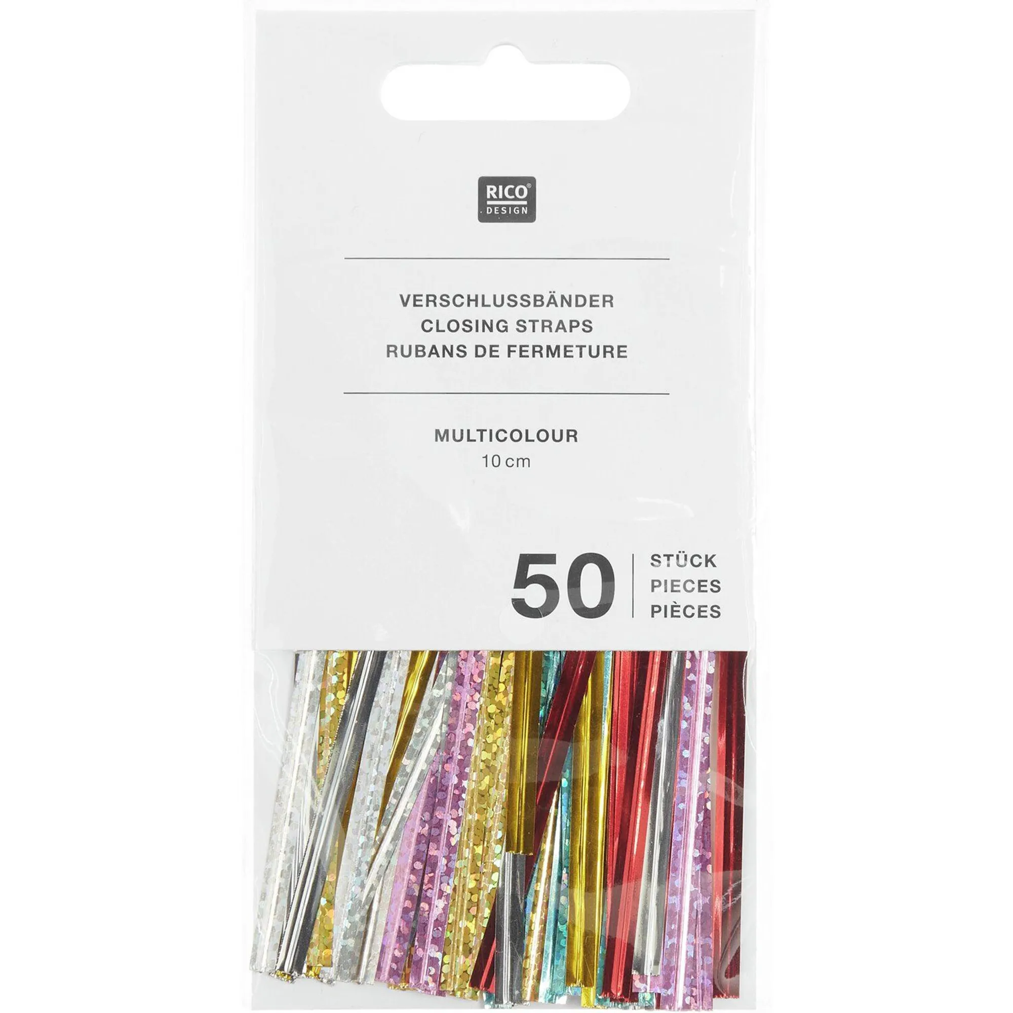 50 Verschlussbänder "Bunt"