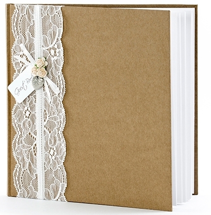 Gästebuch Kraftpapier mit Spitze Gästebuch Kraftpapier mit Spitze