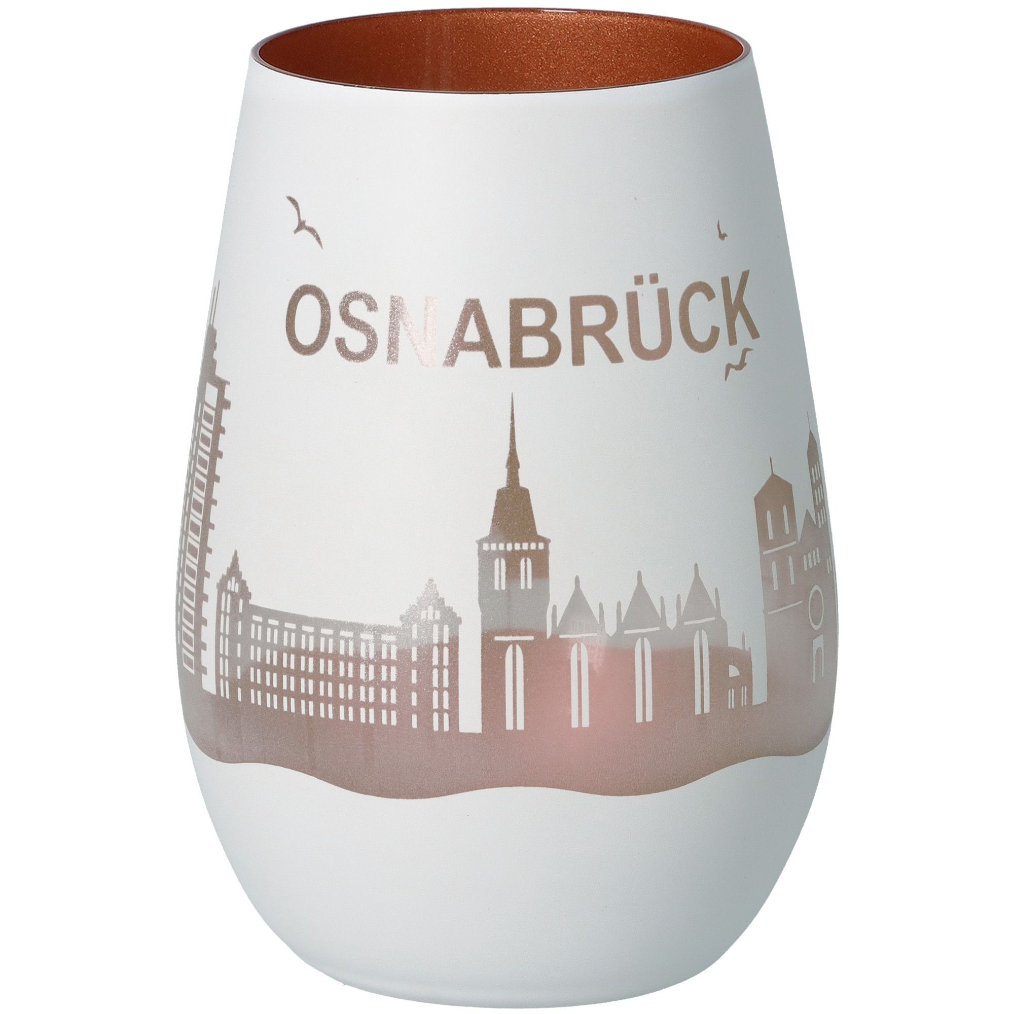 Windlicht Skyline Osnabrück Weiß/Bronze Windlicht Skyline Osnabrück Weiß/Bronze