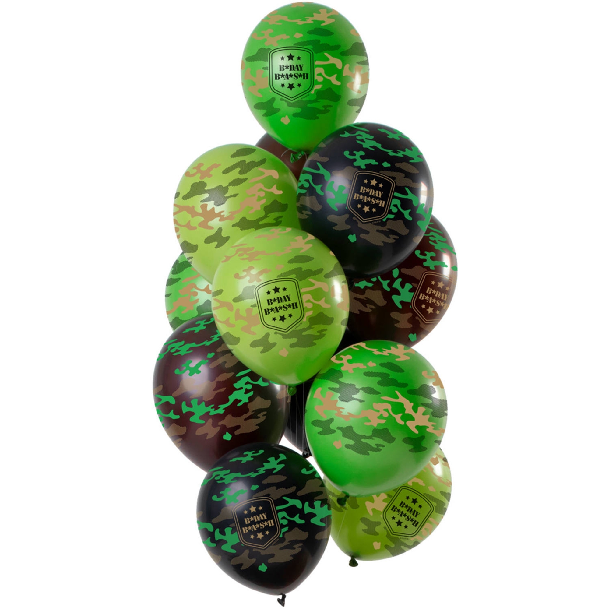 12 Latexballons im Set "Tarnfarben Happy Birthday" Ø 33cm Ballon