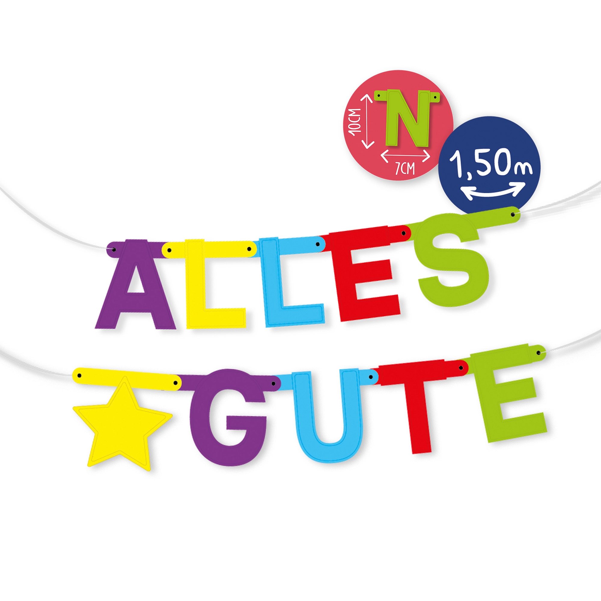 Girlande "Alles Gute" 1,5m Girlande "Alles Gute" 1,5m