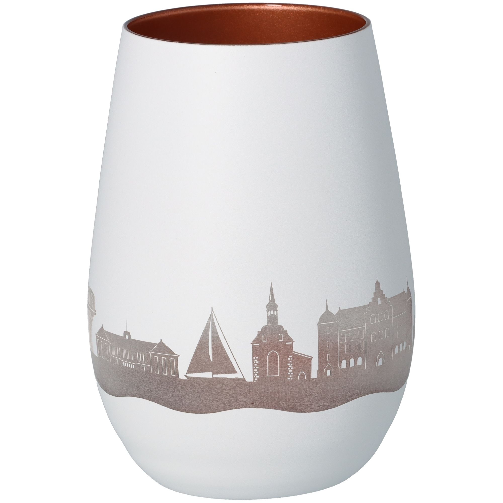 Windlicht Skyline Flensburg Weiß/Bronze Windlicht Skyline Flensburg Weiß/Bronze