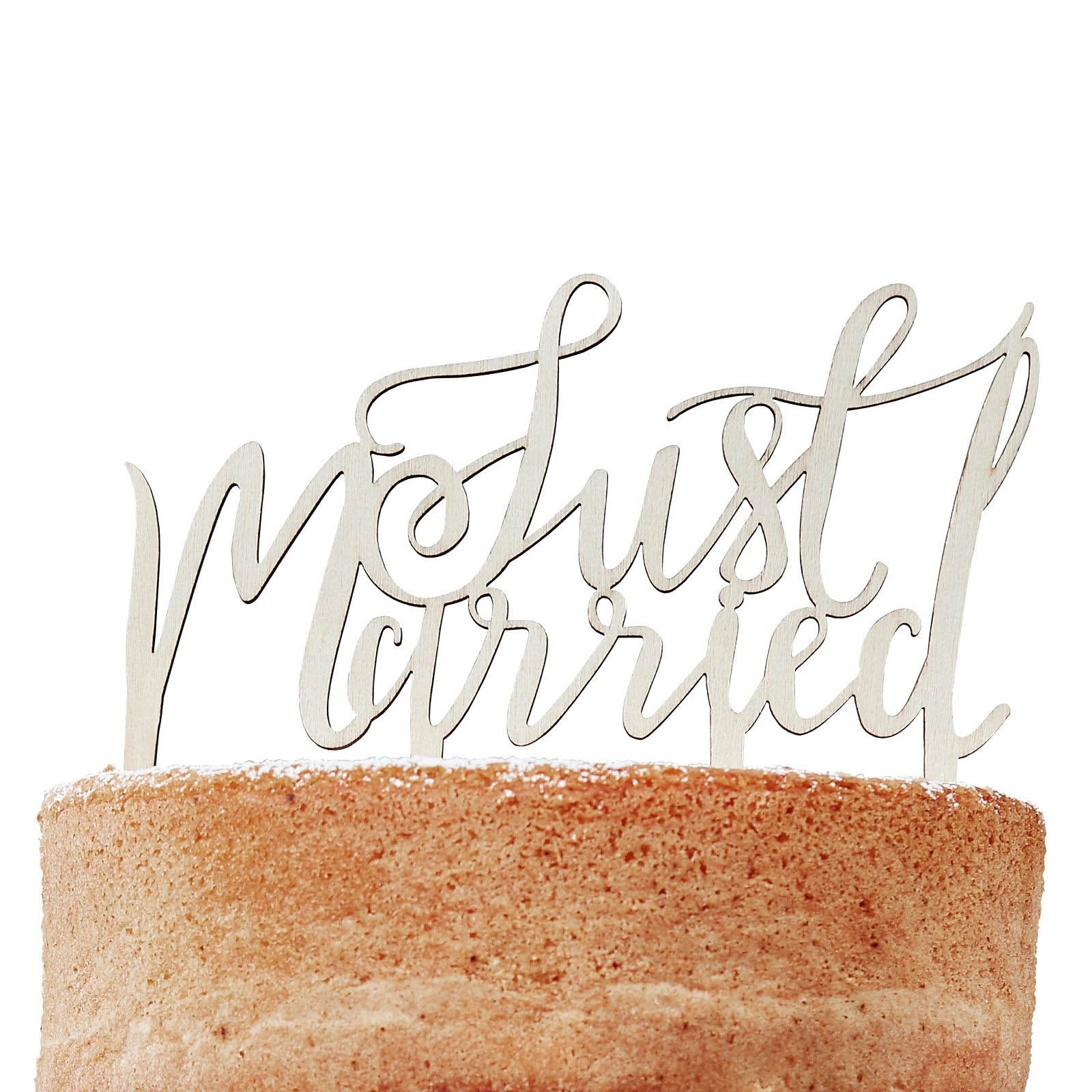 Boho - Holz-Tortenaufleger Just Married
