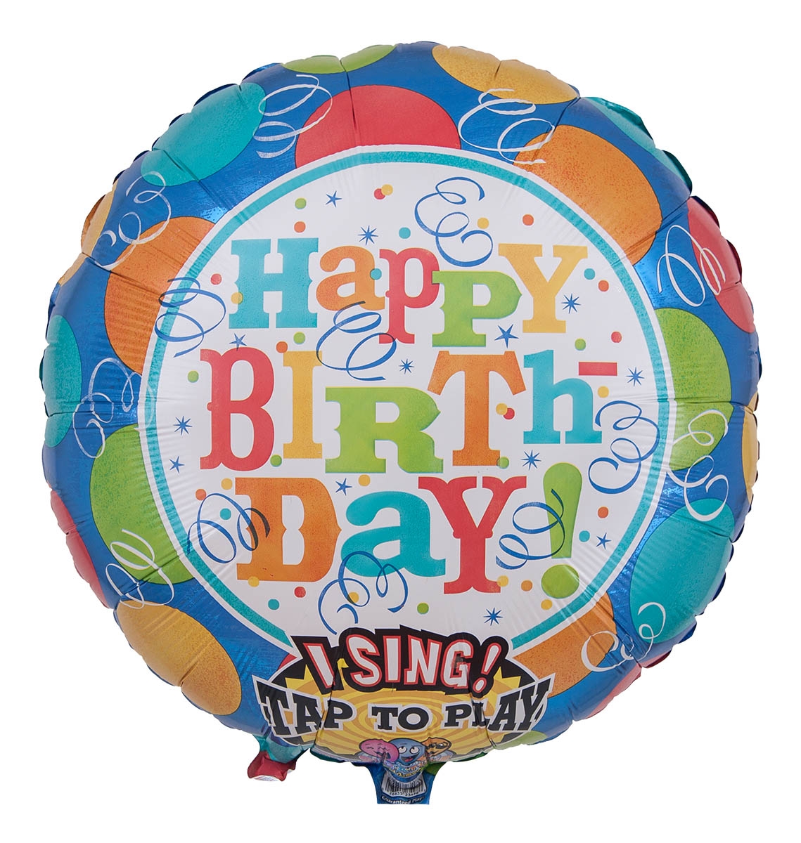 Singender Happy Birthday Ballon mit Ballons & Luftschlangen 71cm