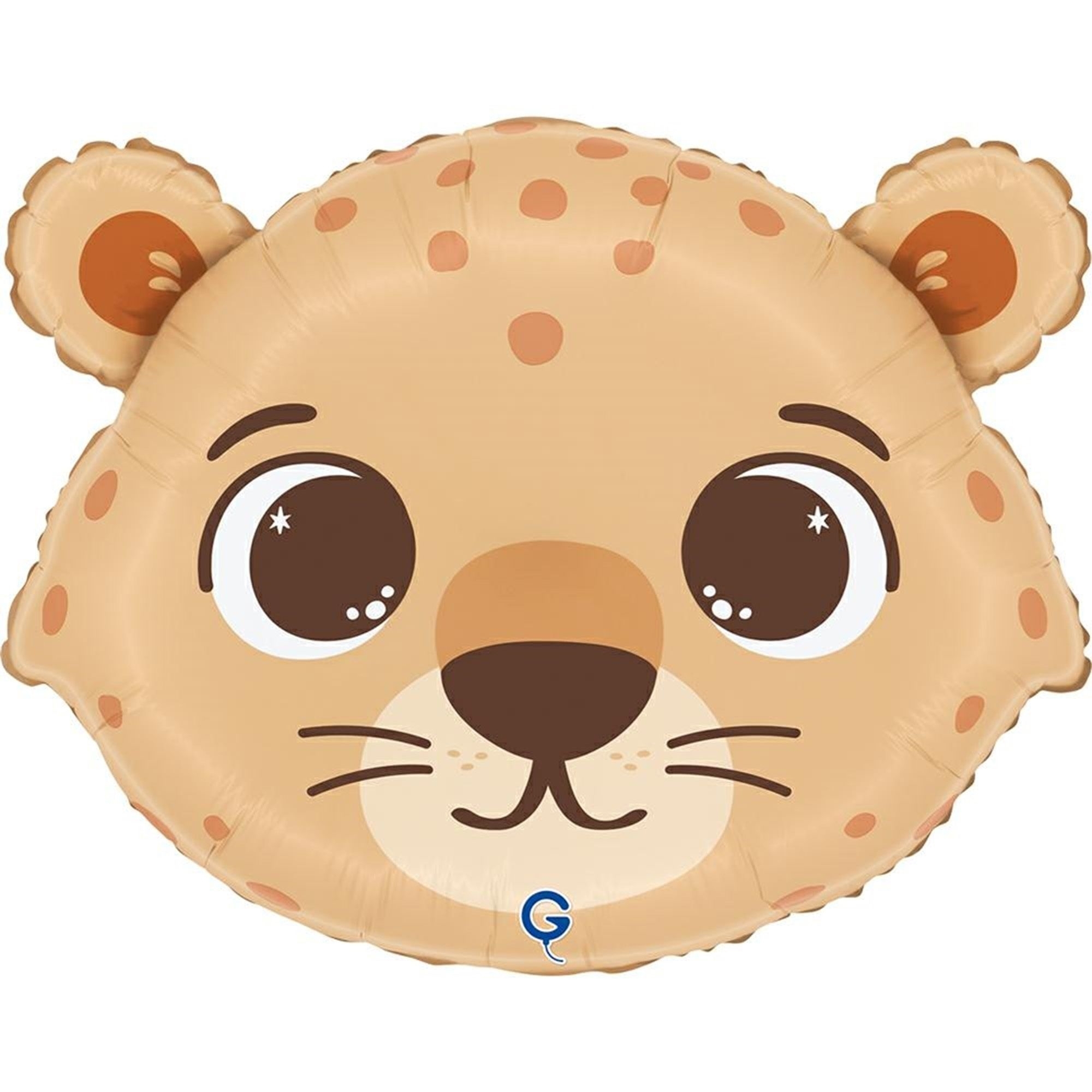 Folienballon "Lustiger Geparden Kopf" 45cm Balloon, Bärengesicht, Partydeko, Aufblasbar, Süß