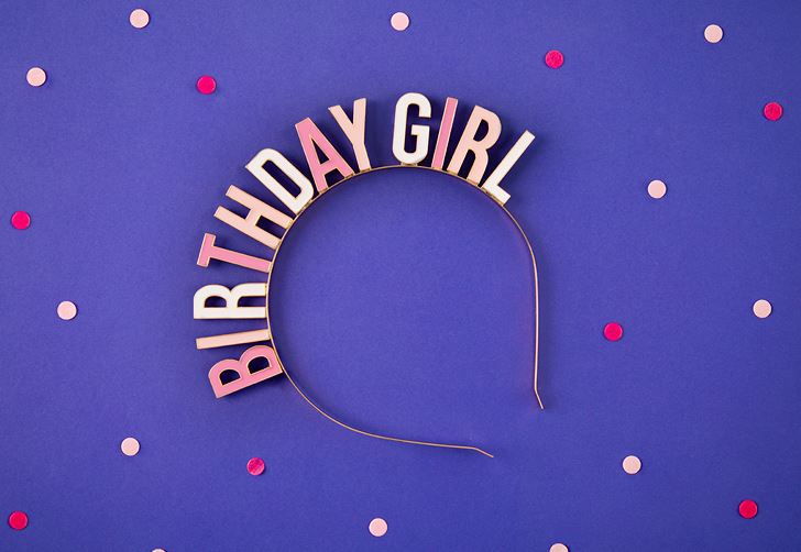 Haarreifen "Birthday Girl", Rosa/Weiß/Pink Haarreifen "Birthday Girl", Rosa/Weiß/Pink