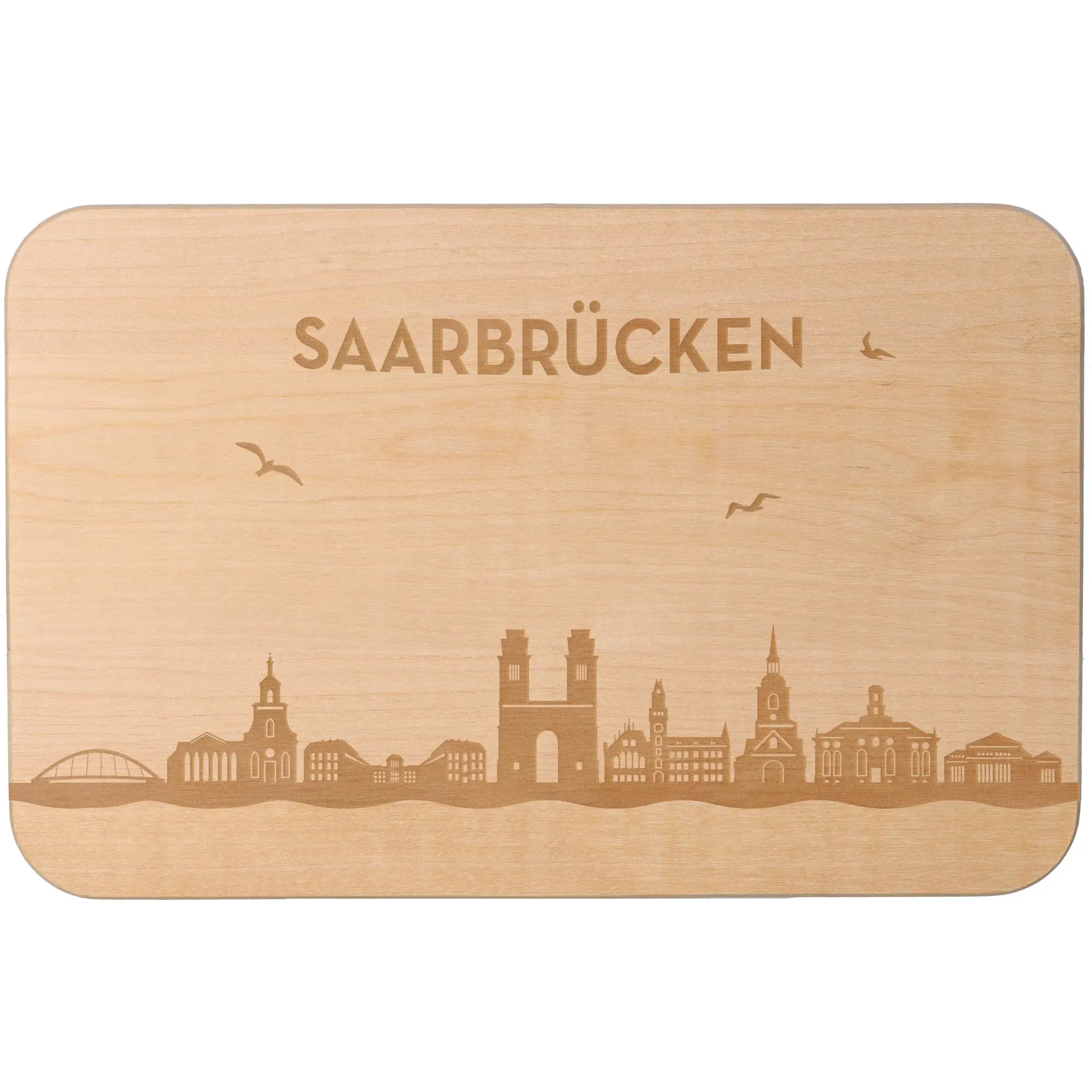 Frühstücksbrett Skyline Saarbrücken 23cm x 15cm x 1cm