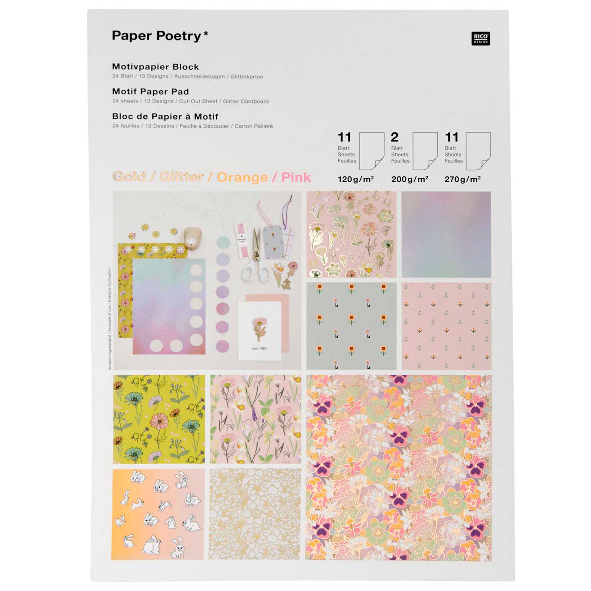 Motivpapierblock "Futschikato" Flower Power, 24 Blatt Motivpapierblock "Futschikato" Flower Power, 24 Blatt