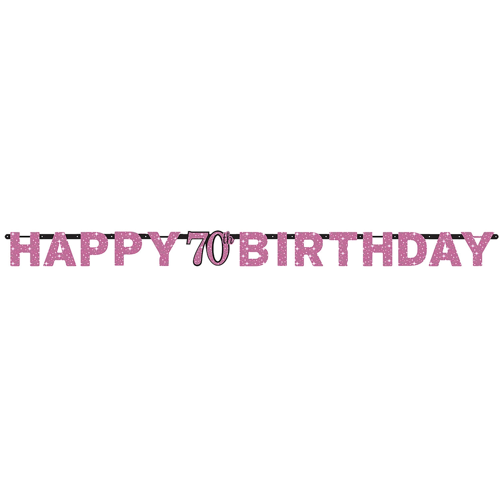 Sparkling Celebration Pink - Happy Birthday 70 Holo Girlande
