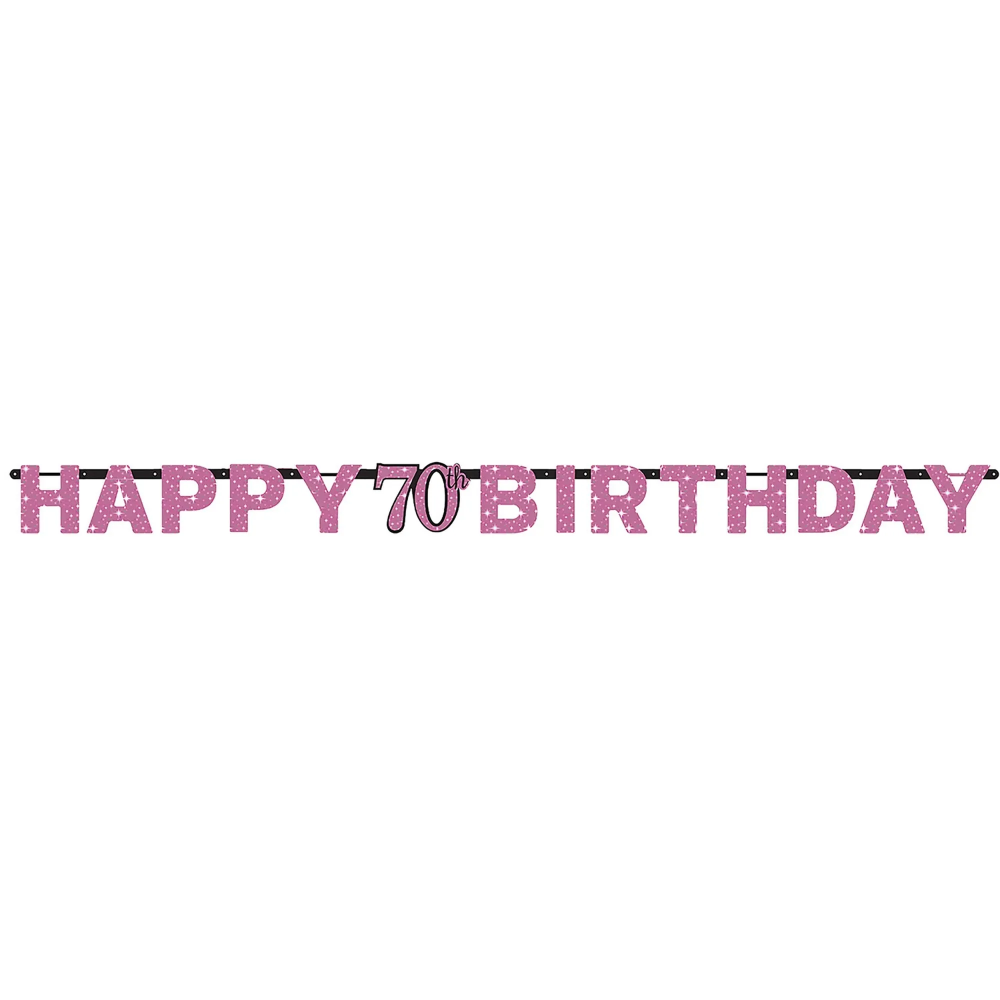 Girlande "Happy Birthday 70 Holo" Pink