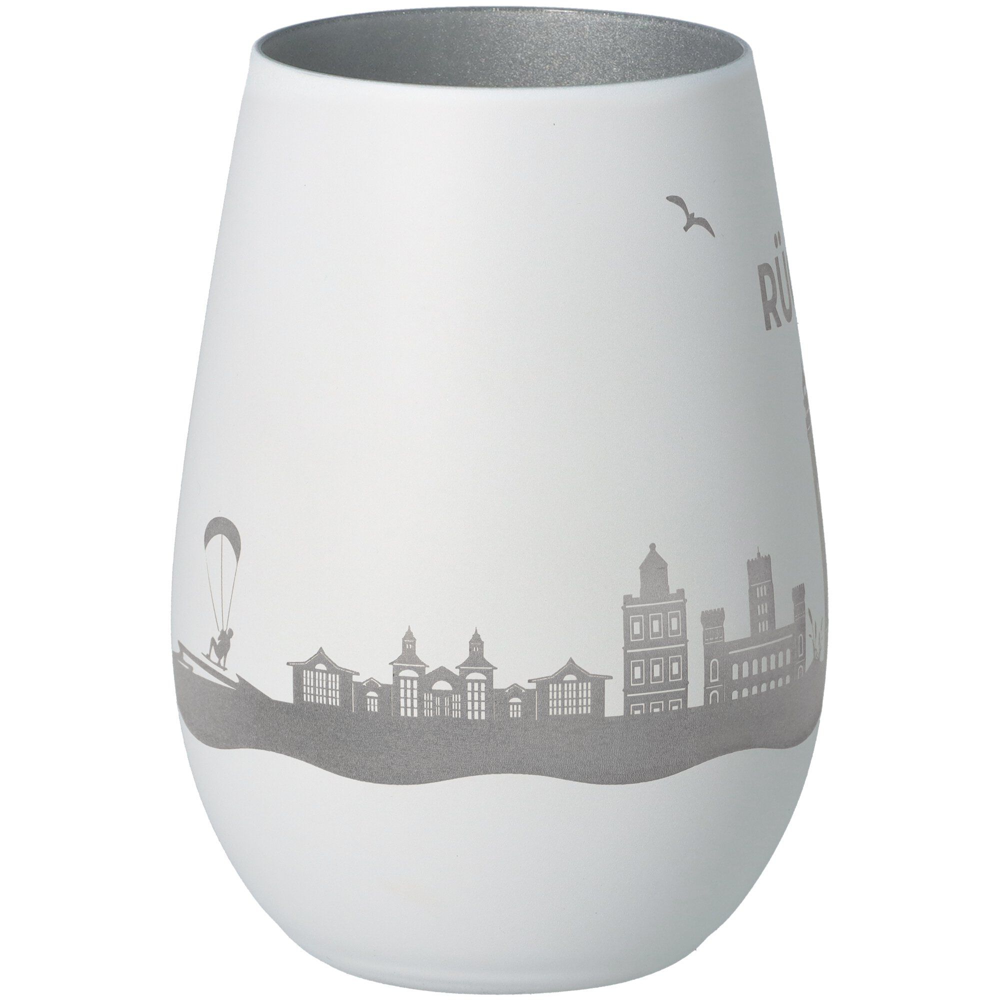 Windlicht Skyline Rügen Weiß/Silber Windlicht Skyline Rügen Weiß/Silber