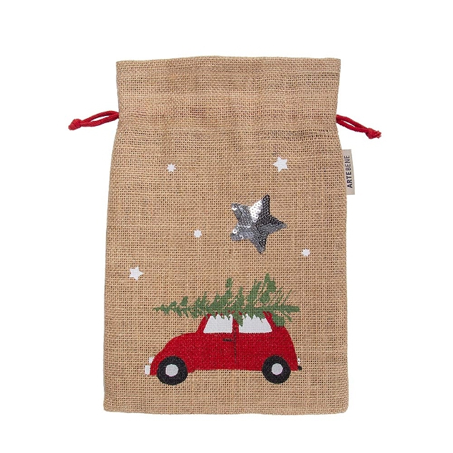 Jute - Geschenksäckchen " Auto" 20x30cm Jute - Geschenksäckchen " Auto" 20x30cm