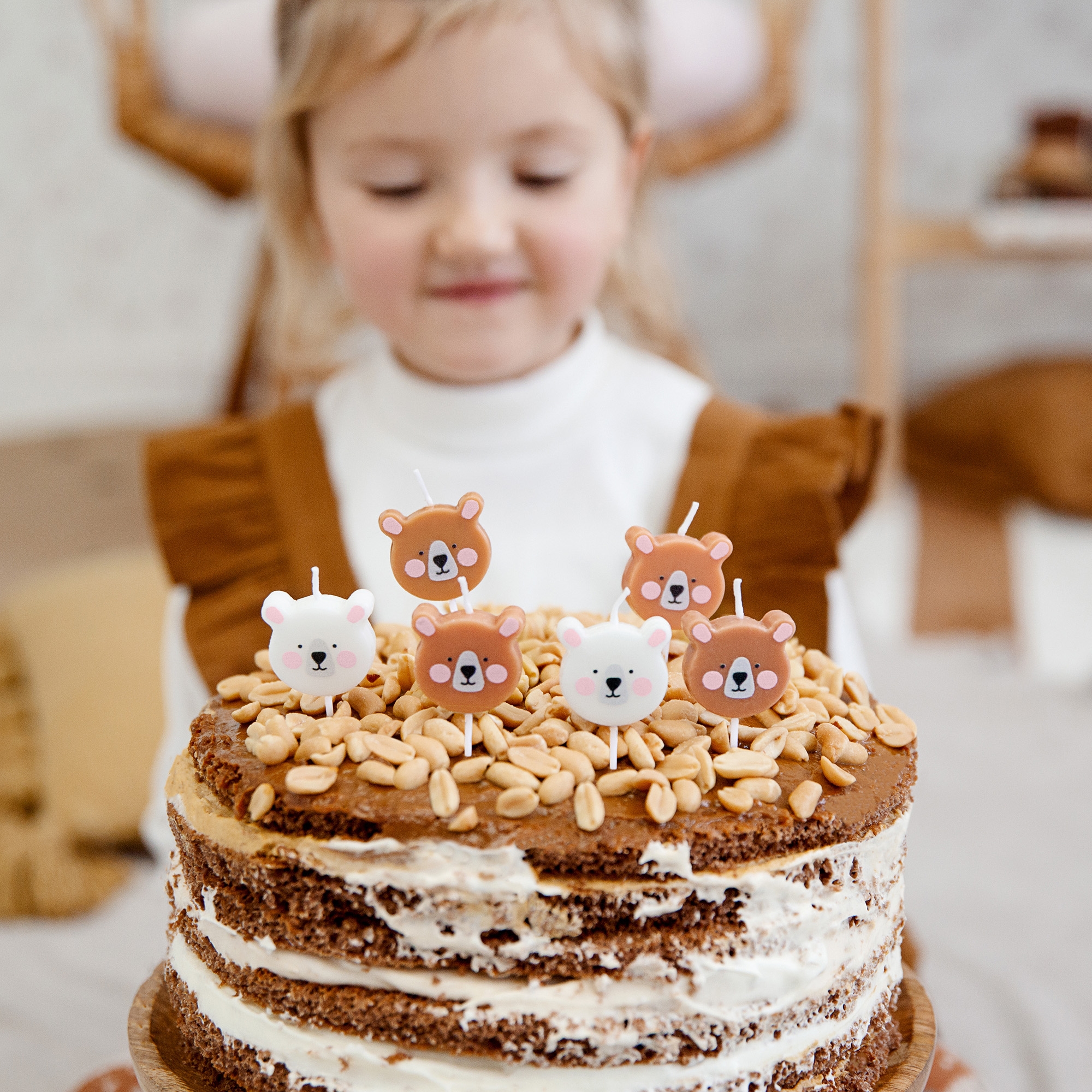 6 Geburstagskerzen "Teddybären" Leute, Person, Geburtstagstorte, Torte, Essen