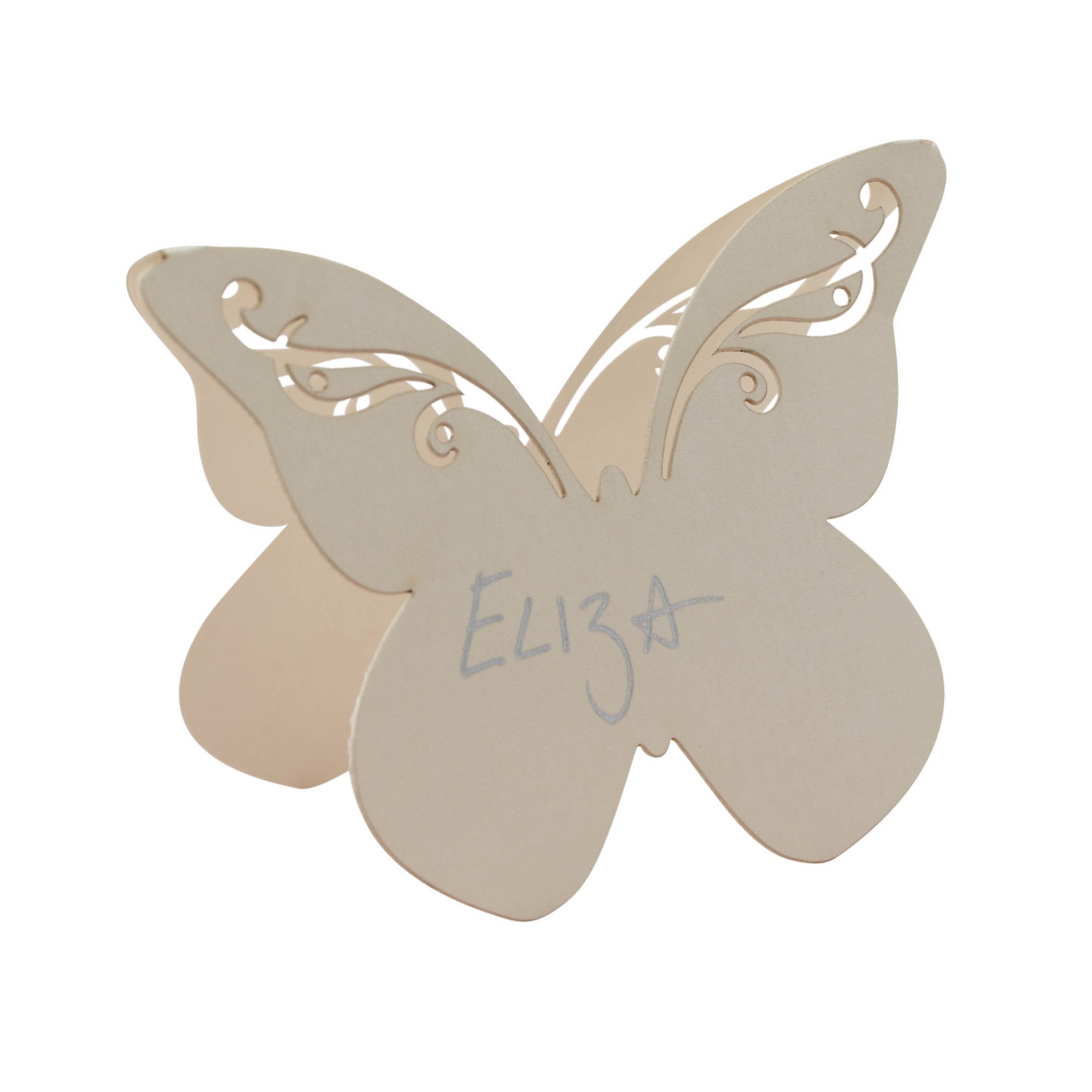 Flutter-by - 10 Schmetterling-Platzkarten Ivory