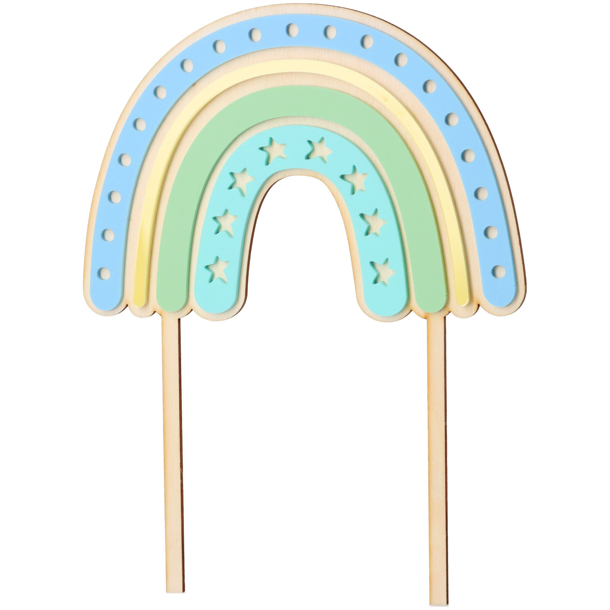 Cake Topper Regenbogen Stern aus Holz & Acryl Cake Topper Regenbogen Stern aus Holz & Acryl