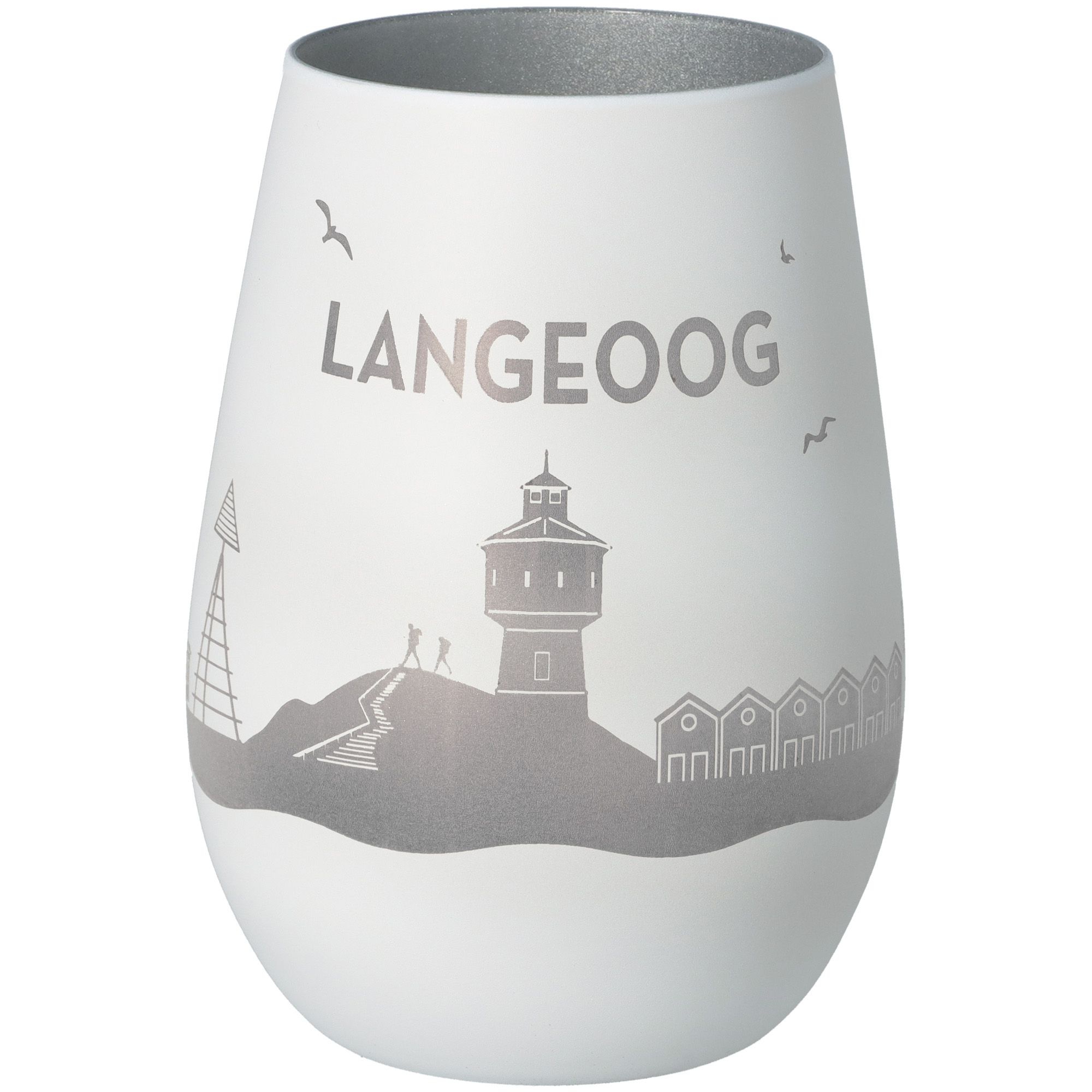 Windlicht Skyline Langeoog Weiß/Silber Windlicht Skyline Langeoog Weiß/Silber