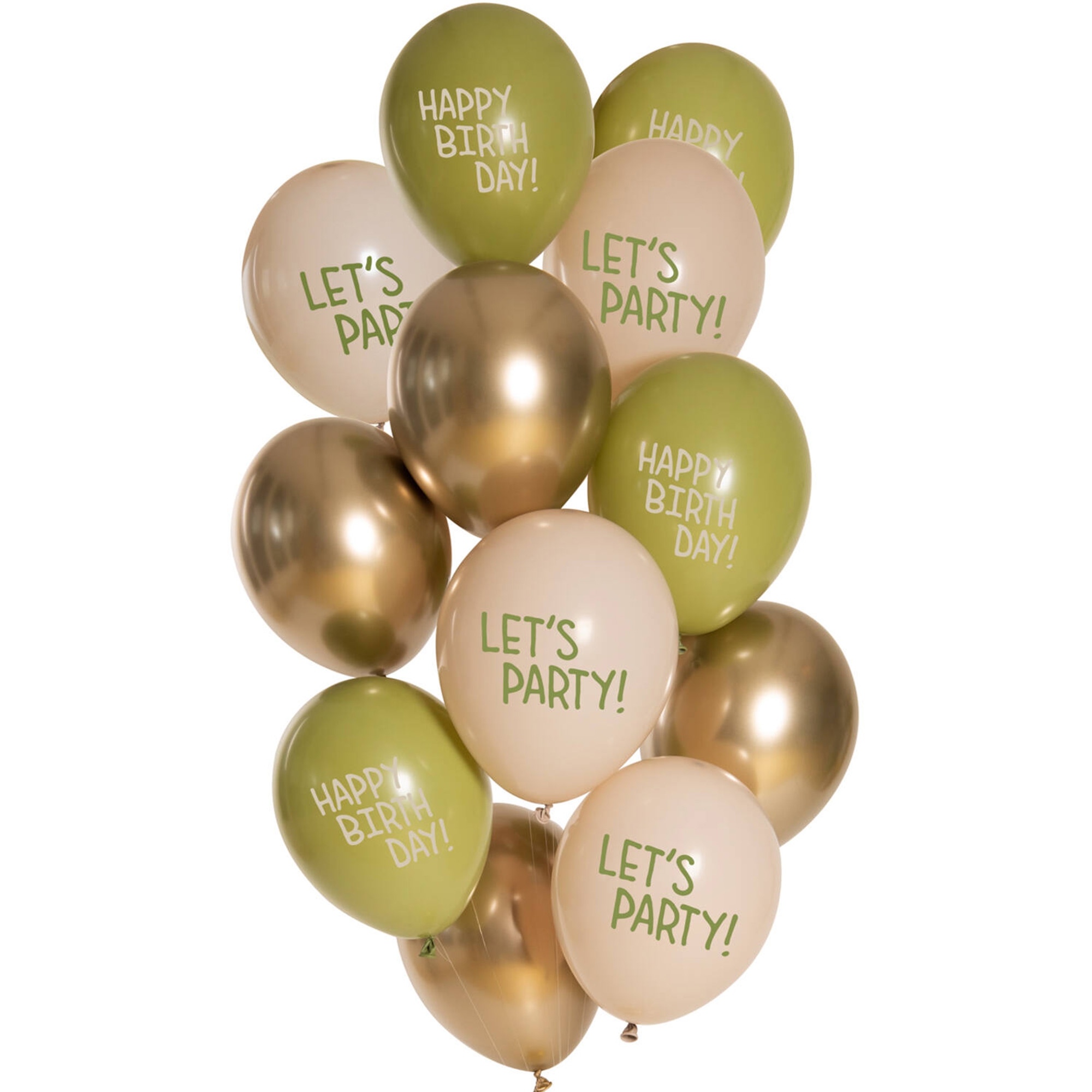 12 Latexballons im Set "Golden Olive" Ø 33cm