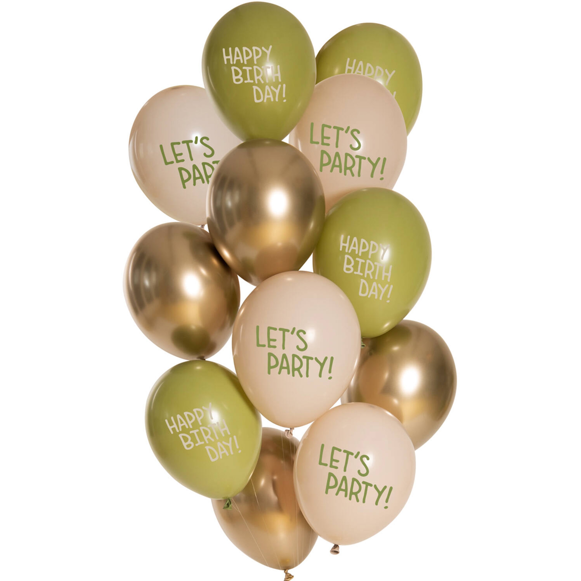 12 Latexballons im Set "Golden Olive" Ø 33cm 12 Latexballons im Set "Golden Olive" Ø 33cm