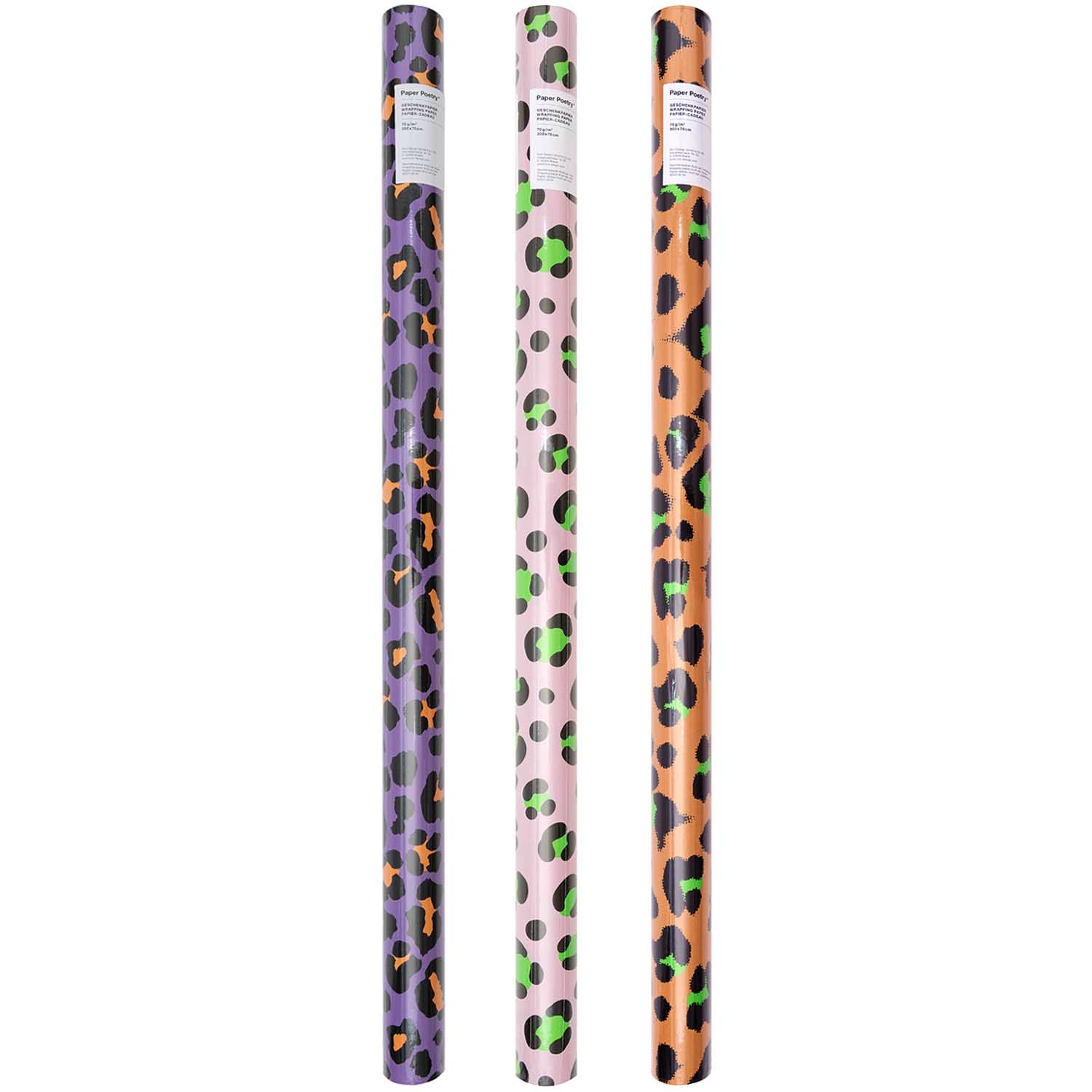 Geschenkpapier auf Rolle, "Acid Leo"- Lila 3m Geschenkpapier auf Rolle, "Acid Leo"- Lila 3m