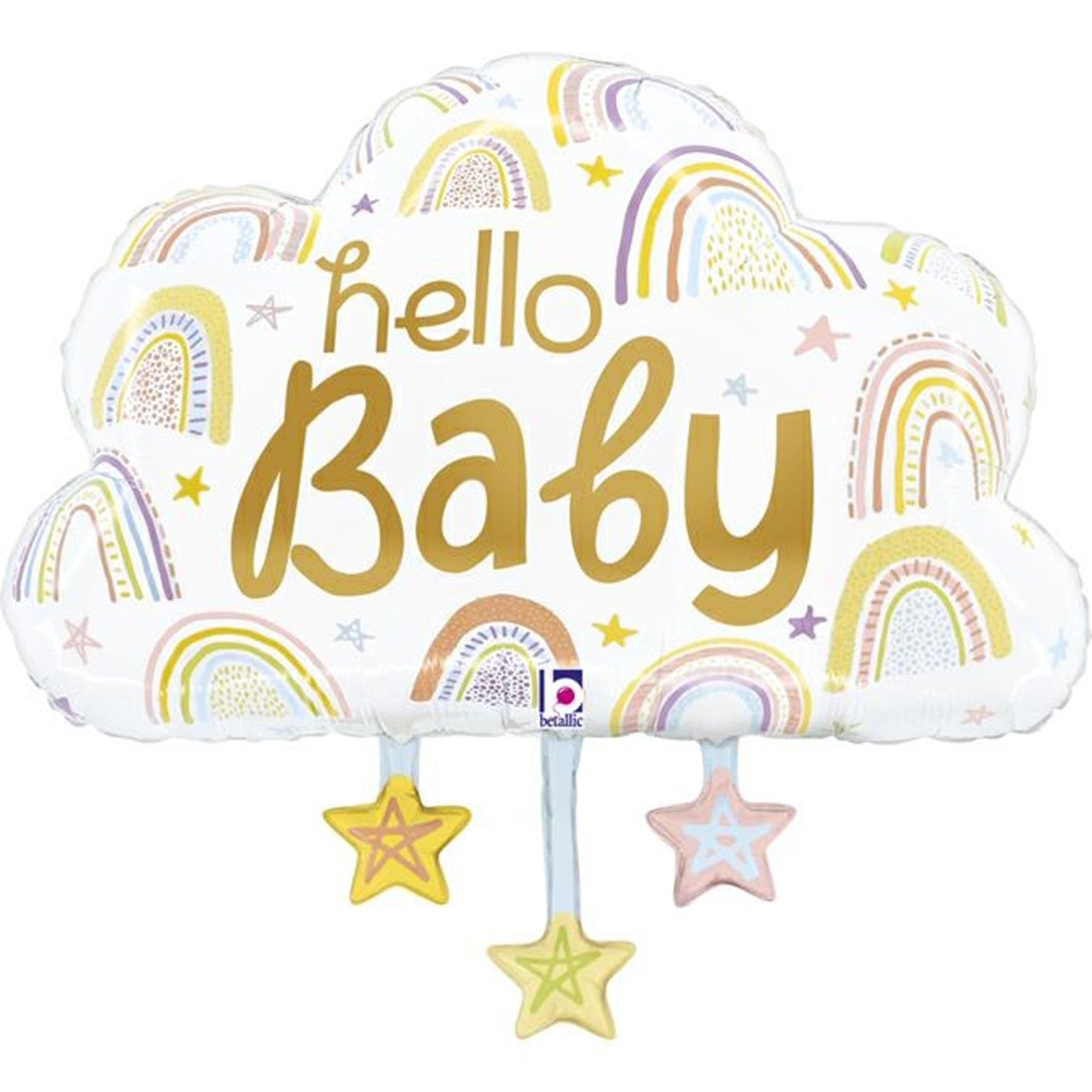 Folienballon "Hello Baby Wolke" 70cm Leute, Person, Geburtstagstorte, Nachtisch, Essen