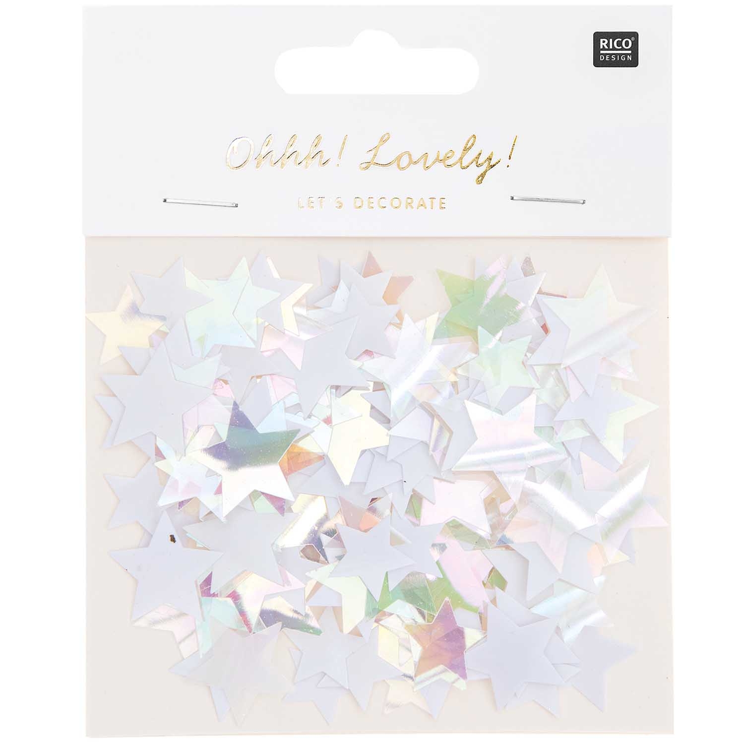 Konfetti "Sterne", Weiß/Irisierend, 200 Stück Konfetti "Sterne", Weiß/Irisierend, 200 Stück